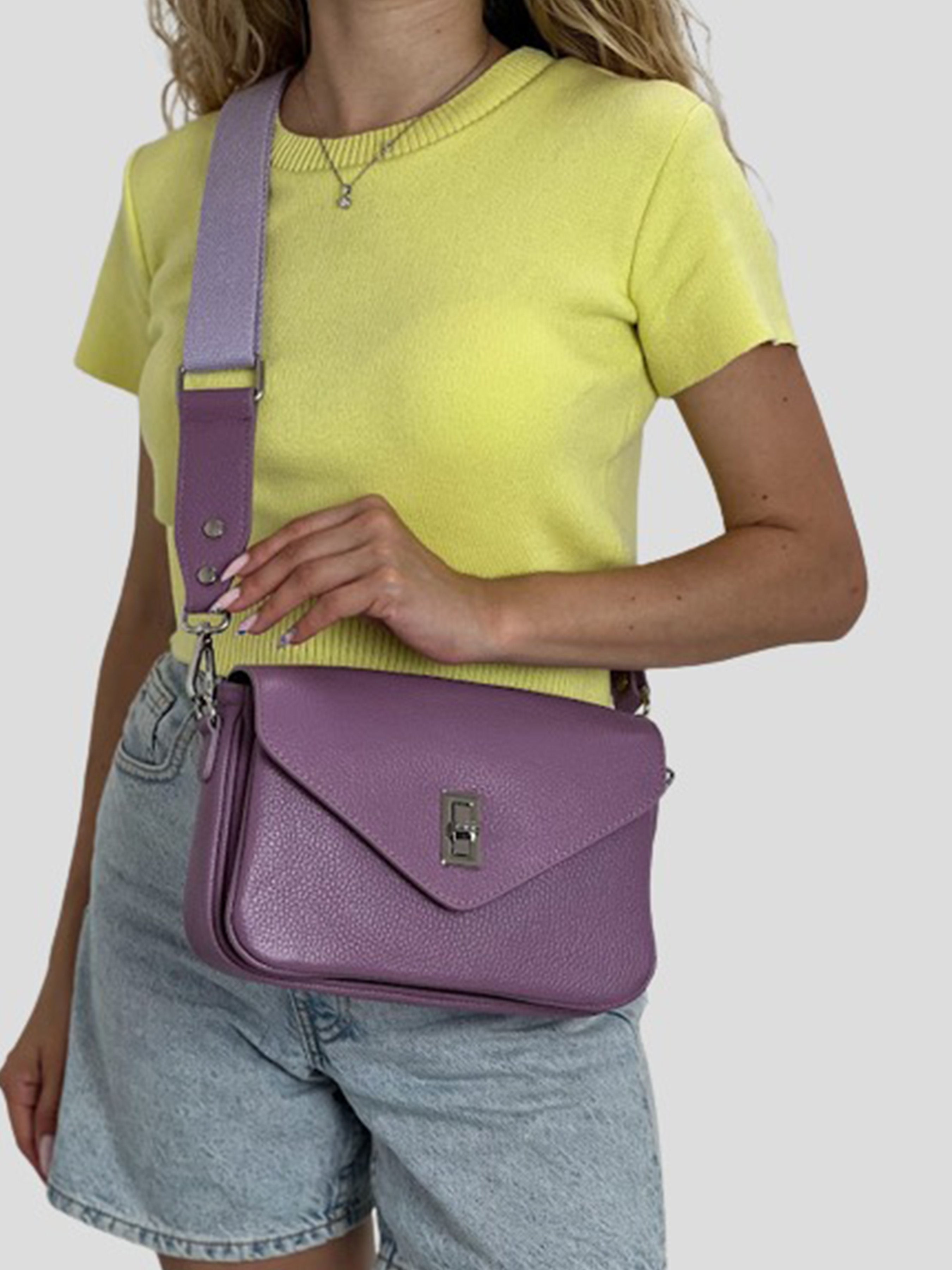 Bandolera de piel italiana Lila 3155-128-32