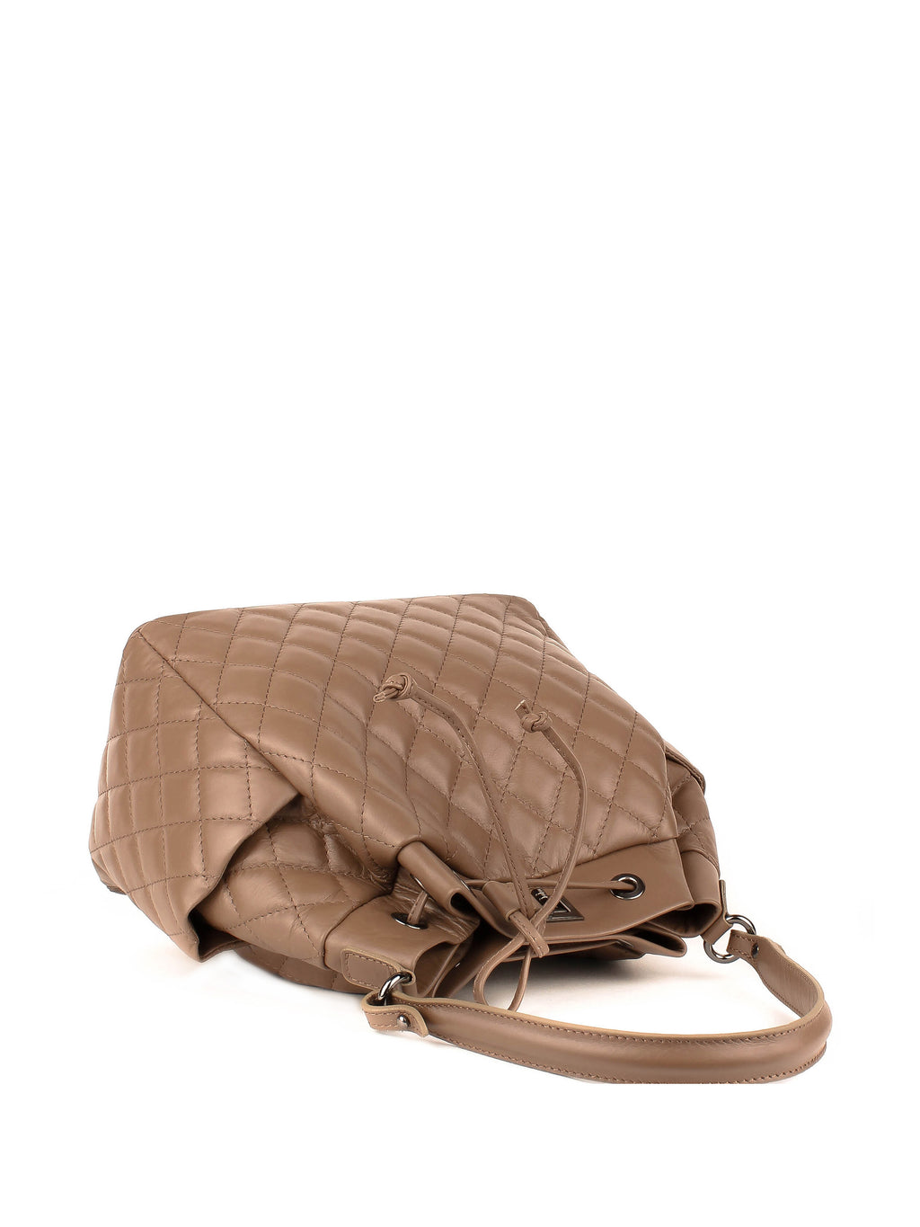 Bolso de hombro de piel italiana Gris, Marrón 3060-104-37