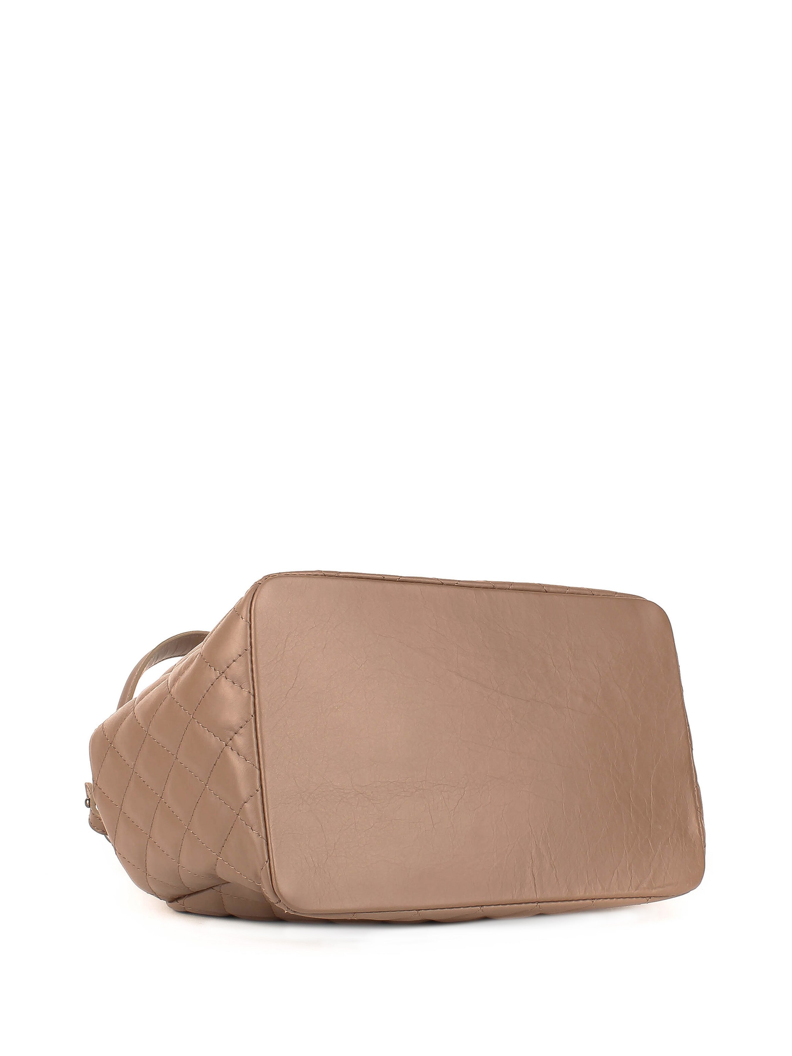 Bolso de hombro de piel italiana Gris, Marrón 3060-104-37