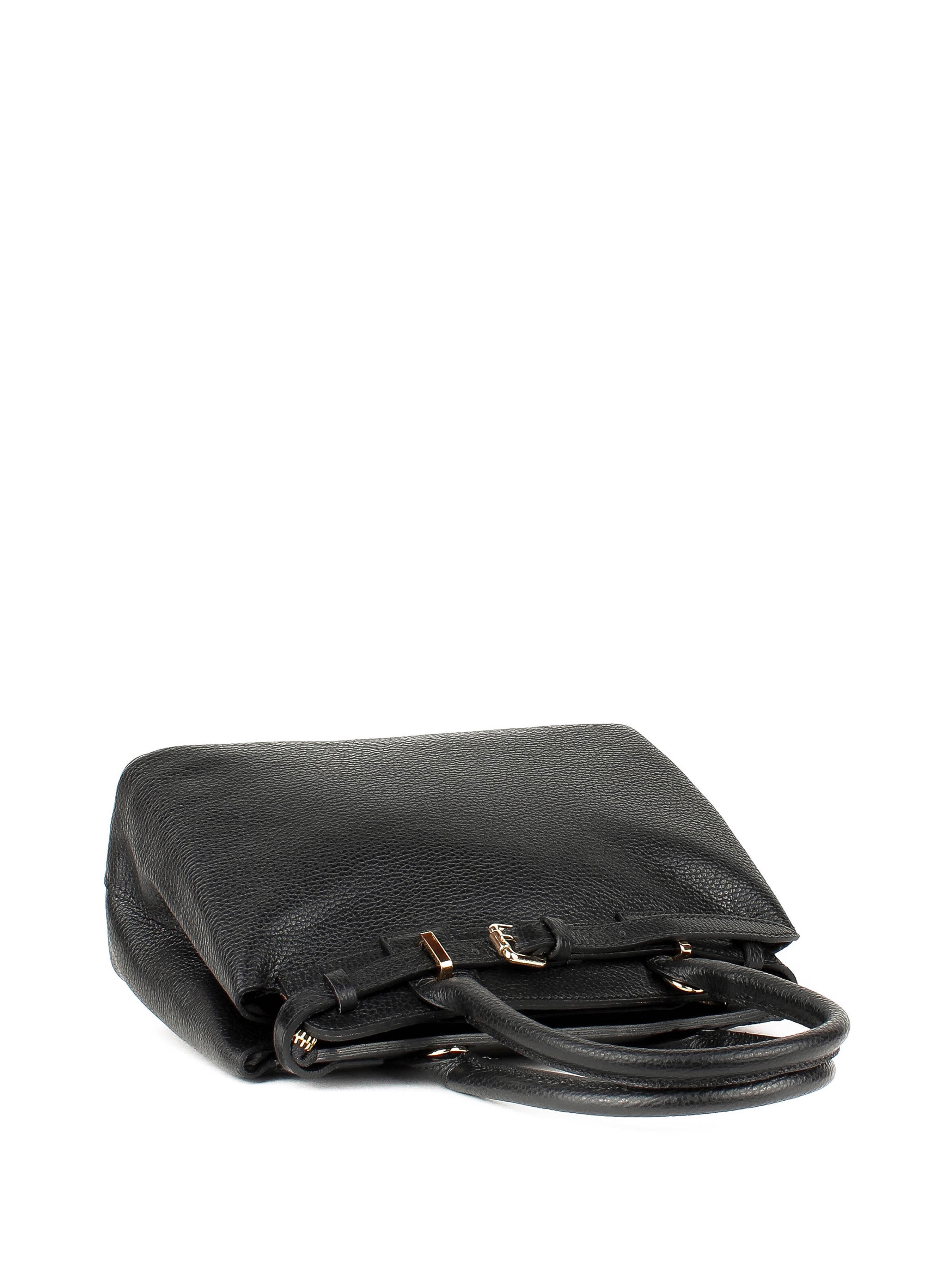 Bolso de mano de piel italiana Negro 6846-05-32