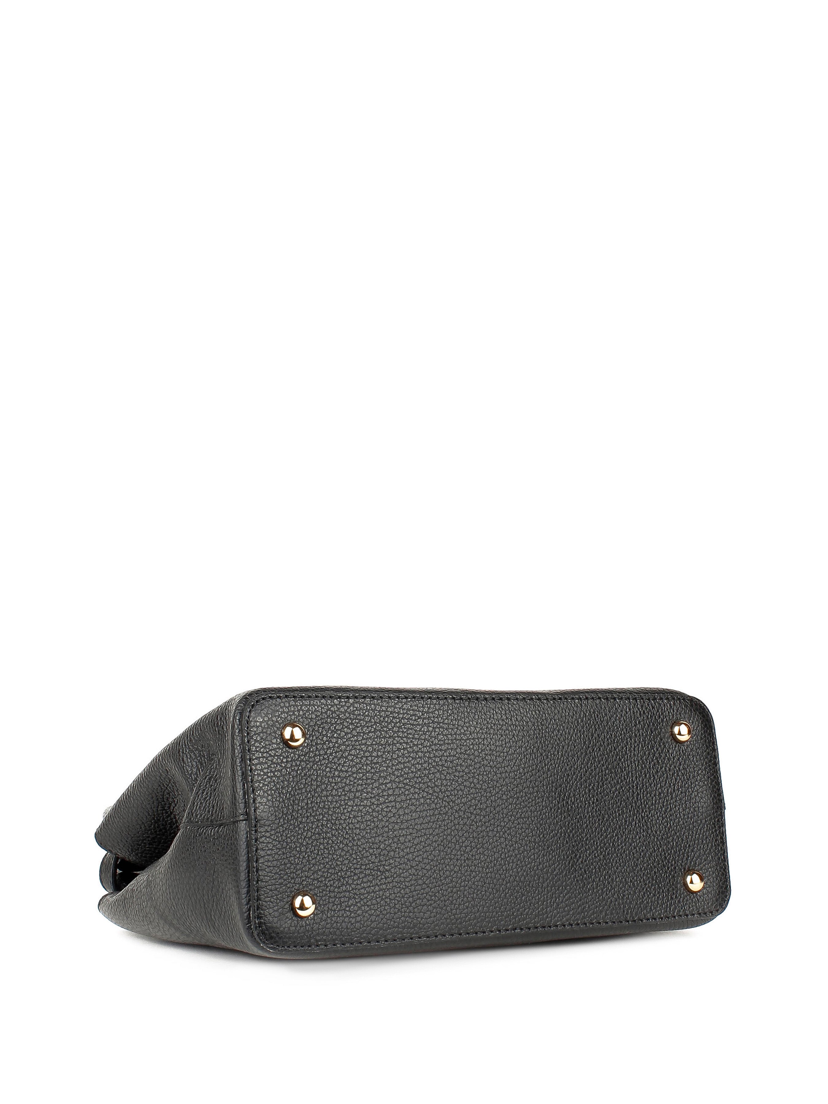 Bolso de mano de piel italiana Negro 6846-05-32