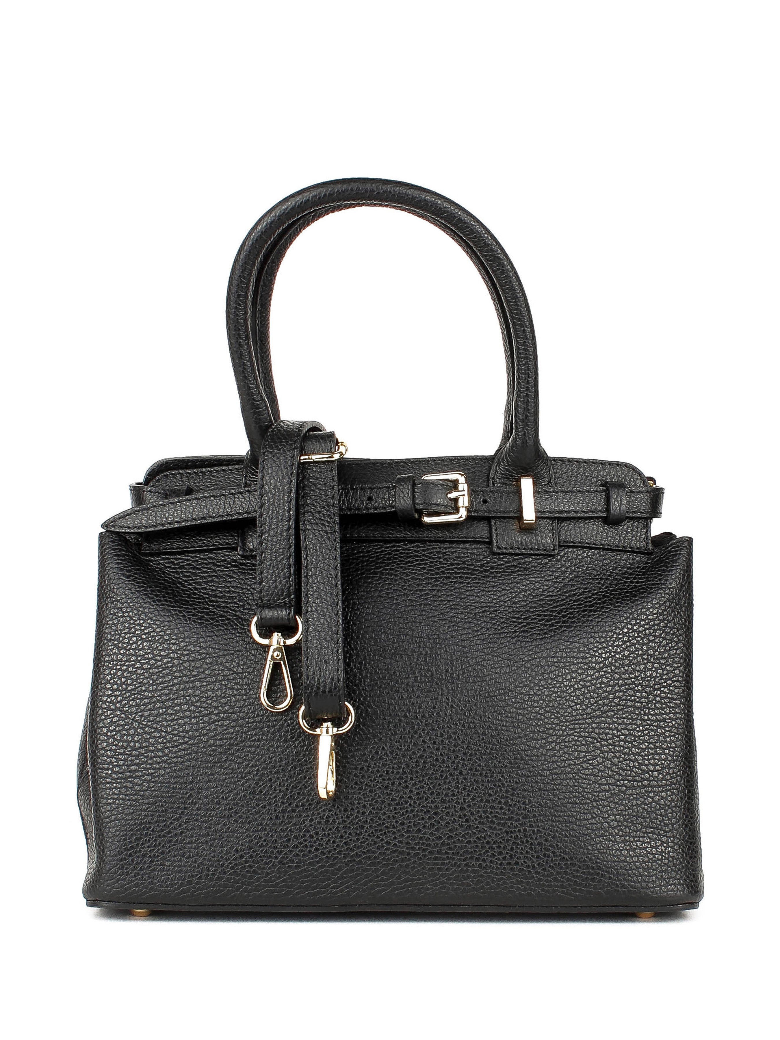 Bolso de mano de piel italiana Negro 6846-05-32
