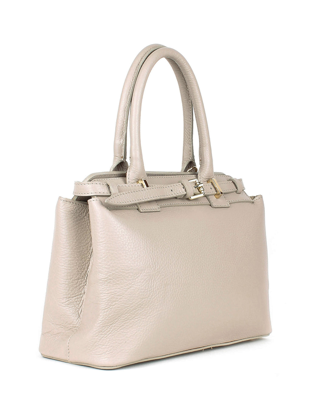 Bolso de mano de piel italiana Beige 6846-11-32