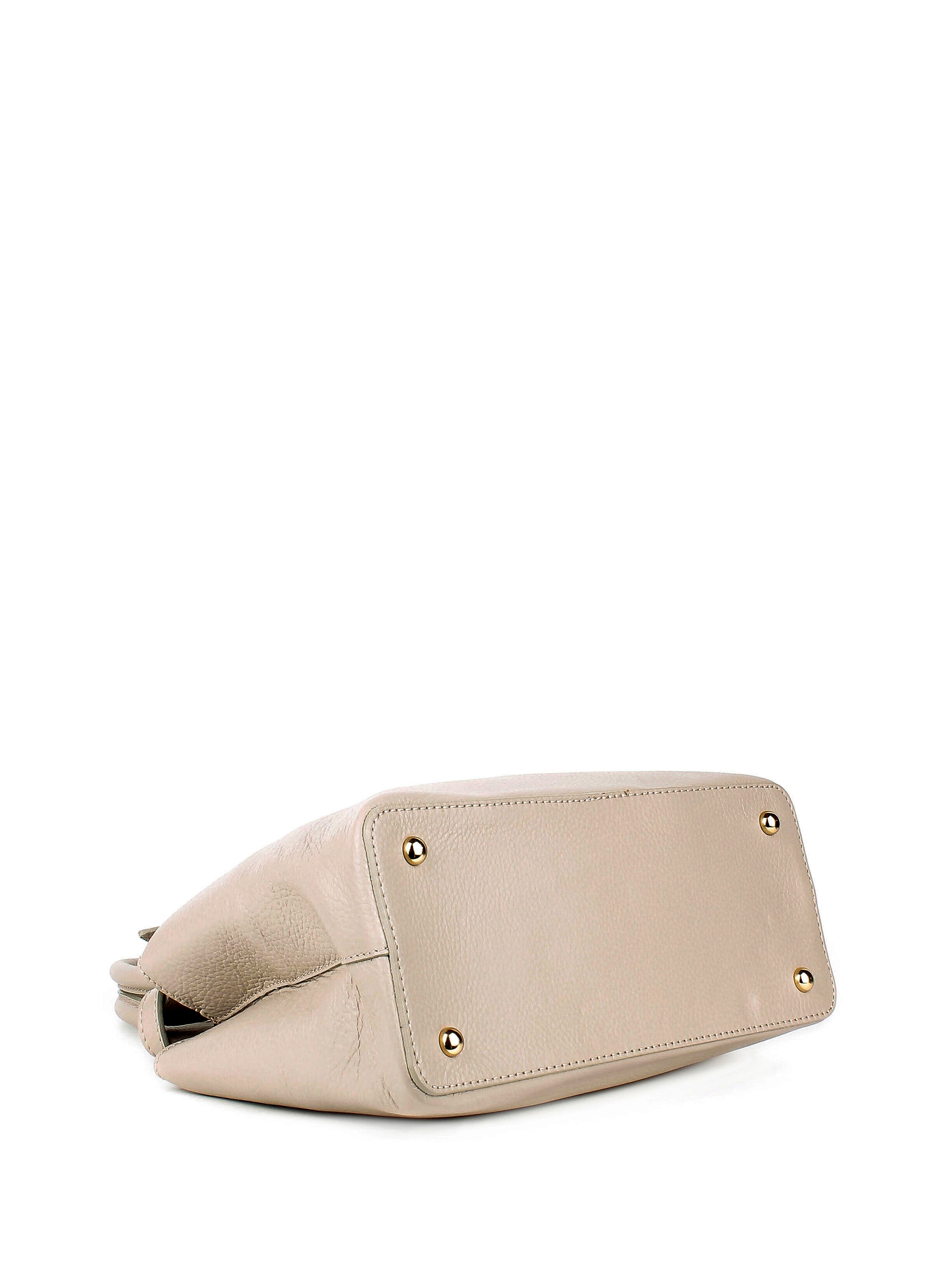 Bolso de mano de piel italiana Beige 6846-11-32