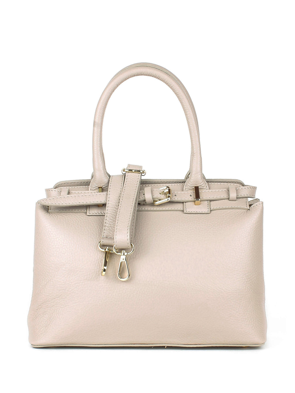 Bolso de mano de piel italiana Beige 6846-11-32