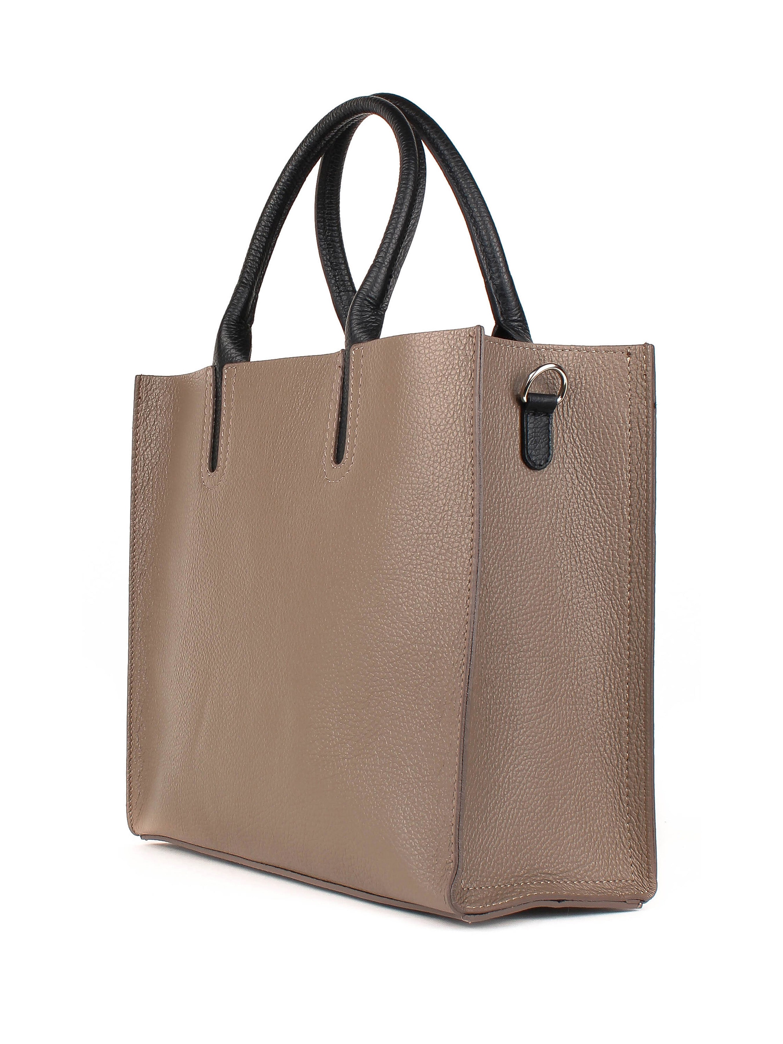 Bolso Tote de piel italiana Gris, Marrón 2755-104-32