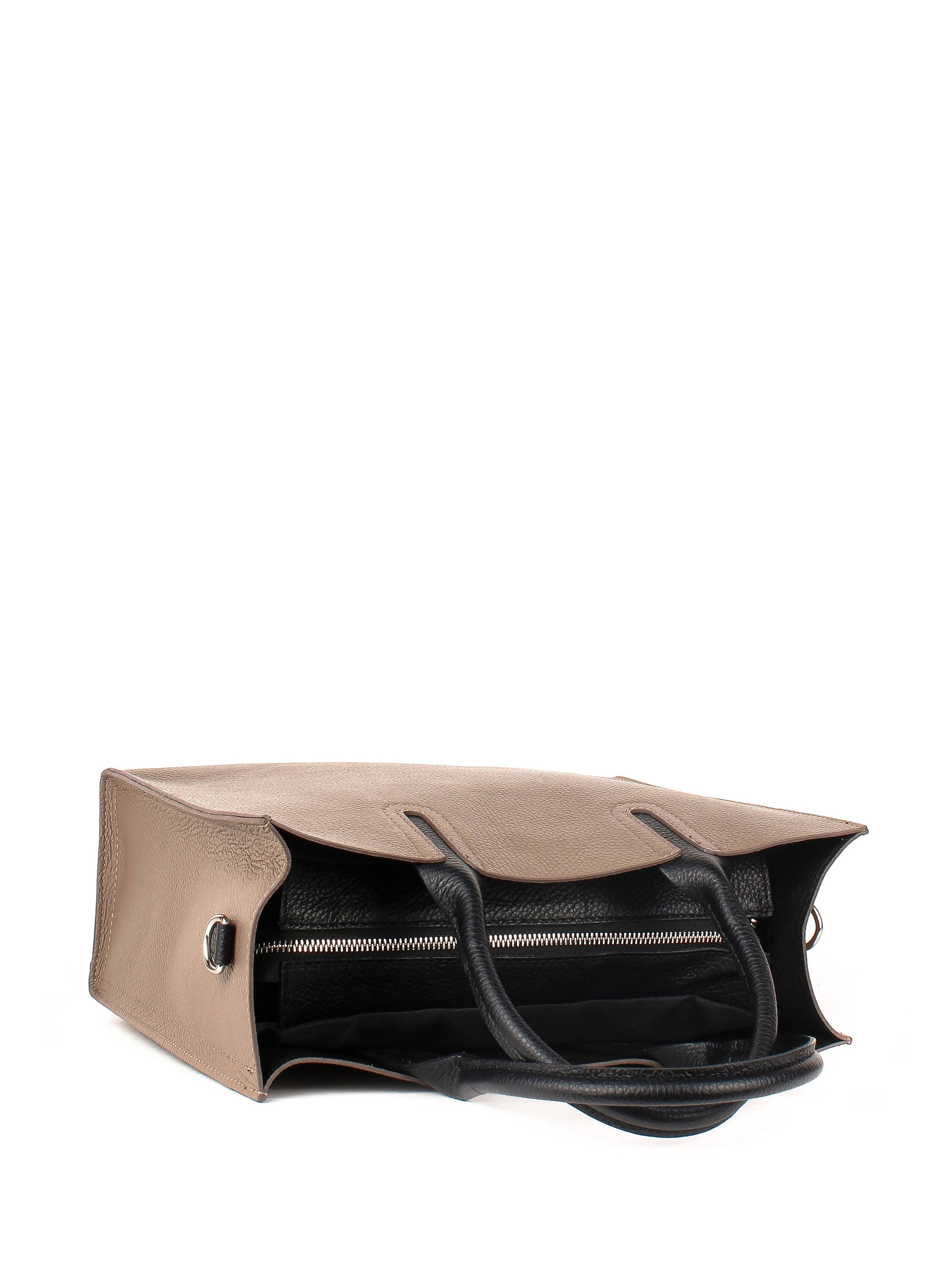 Bolso Tote de piel italiana Gris, Marrón 2755-104-32