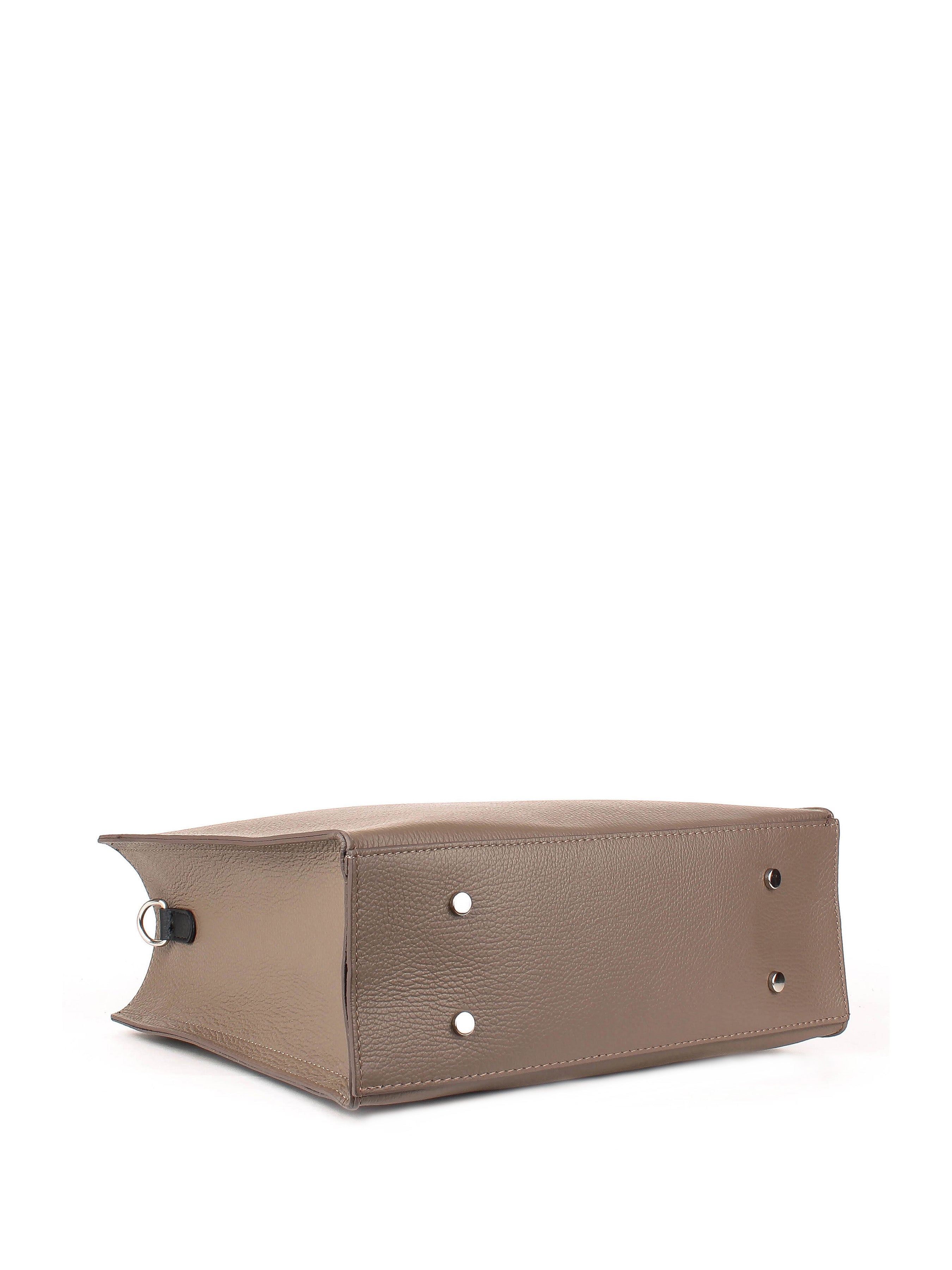 Bolso Tote de piel italiana Gris, Marrón 2755-104-32