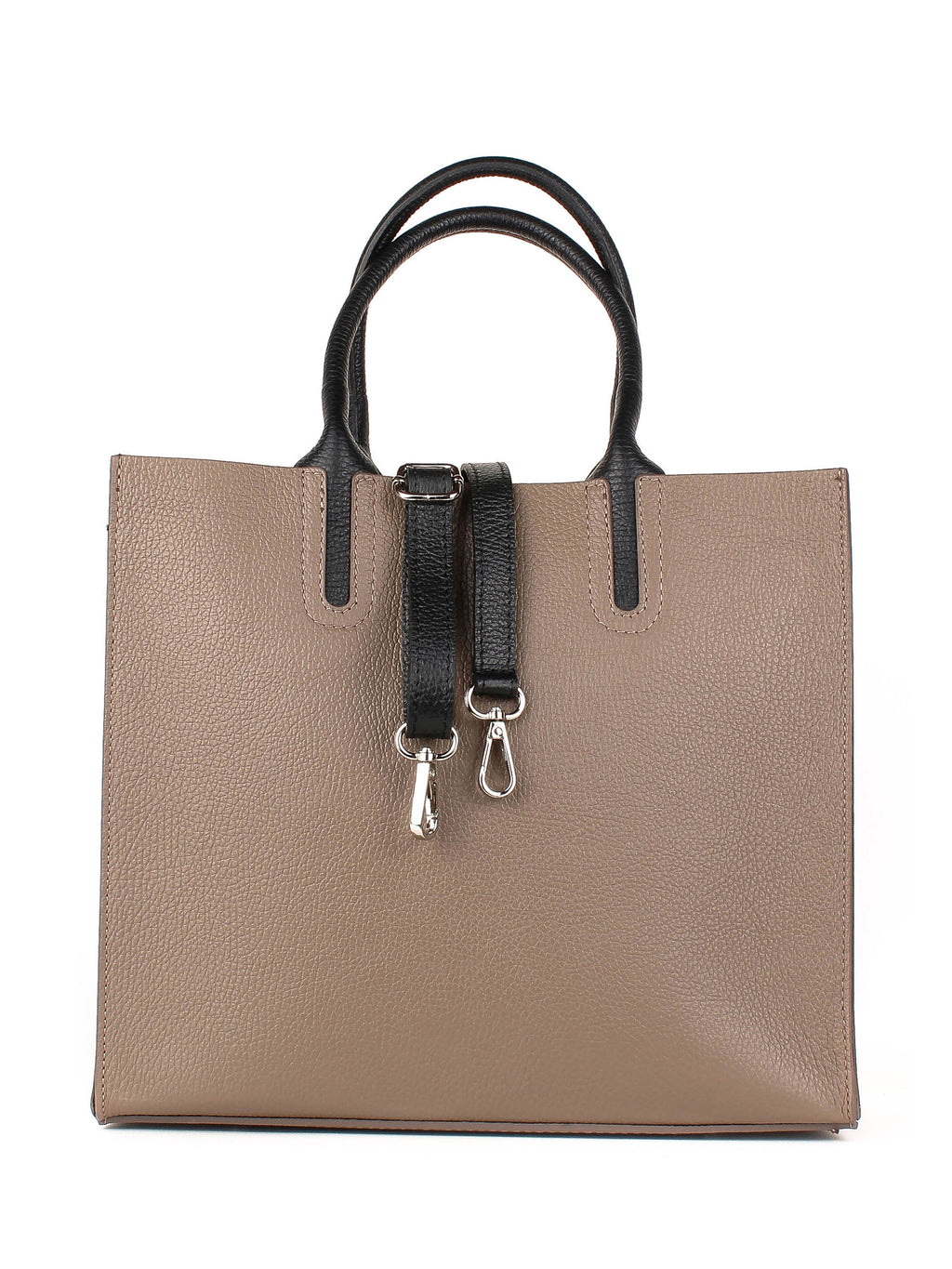 Bolso Tote de piel italiana Gris, Marrón 2755-104-32