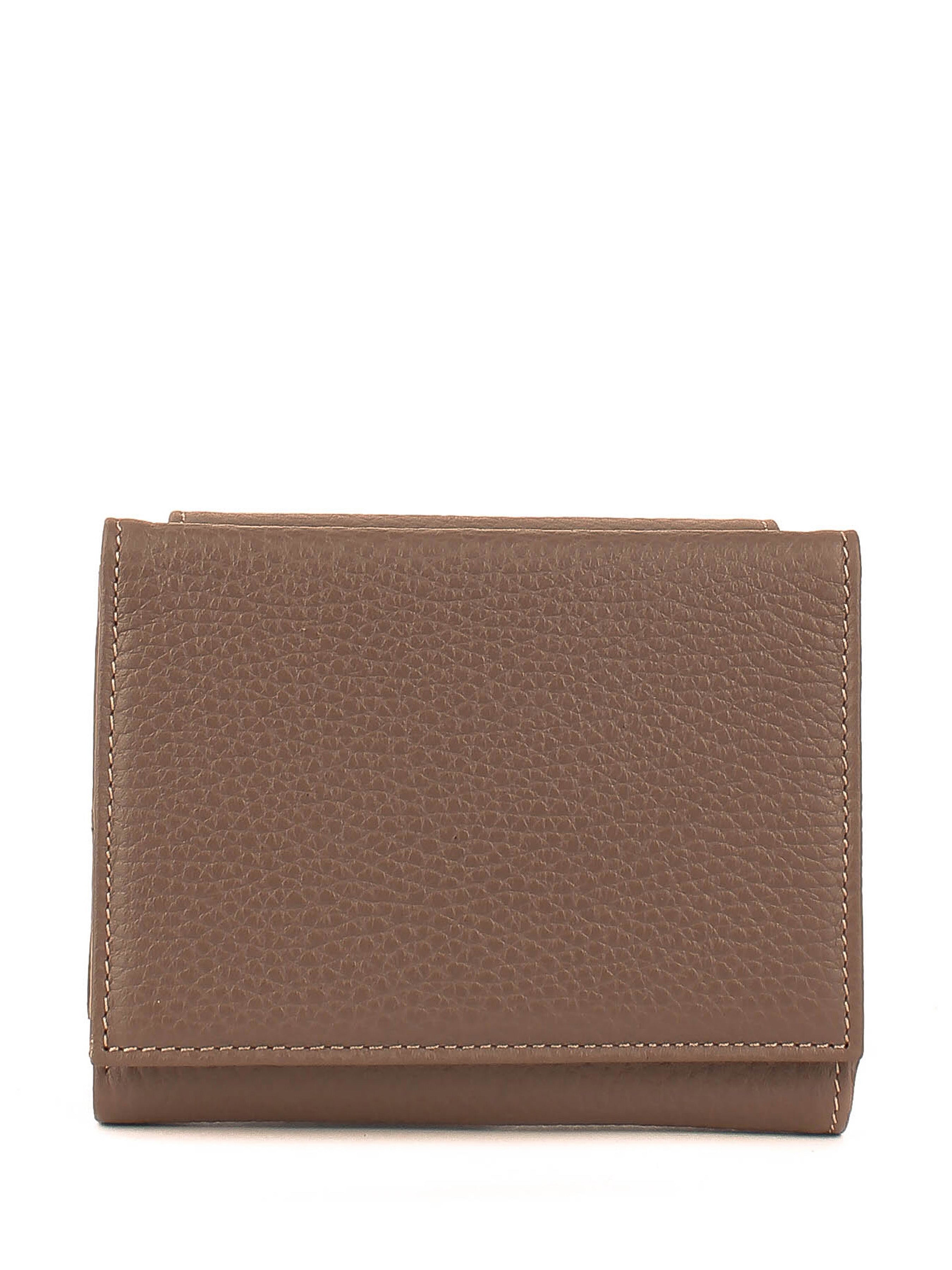 Cartera de piel italiana Gris 1206-51