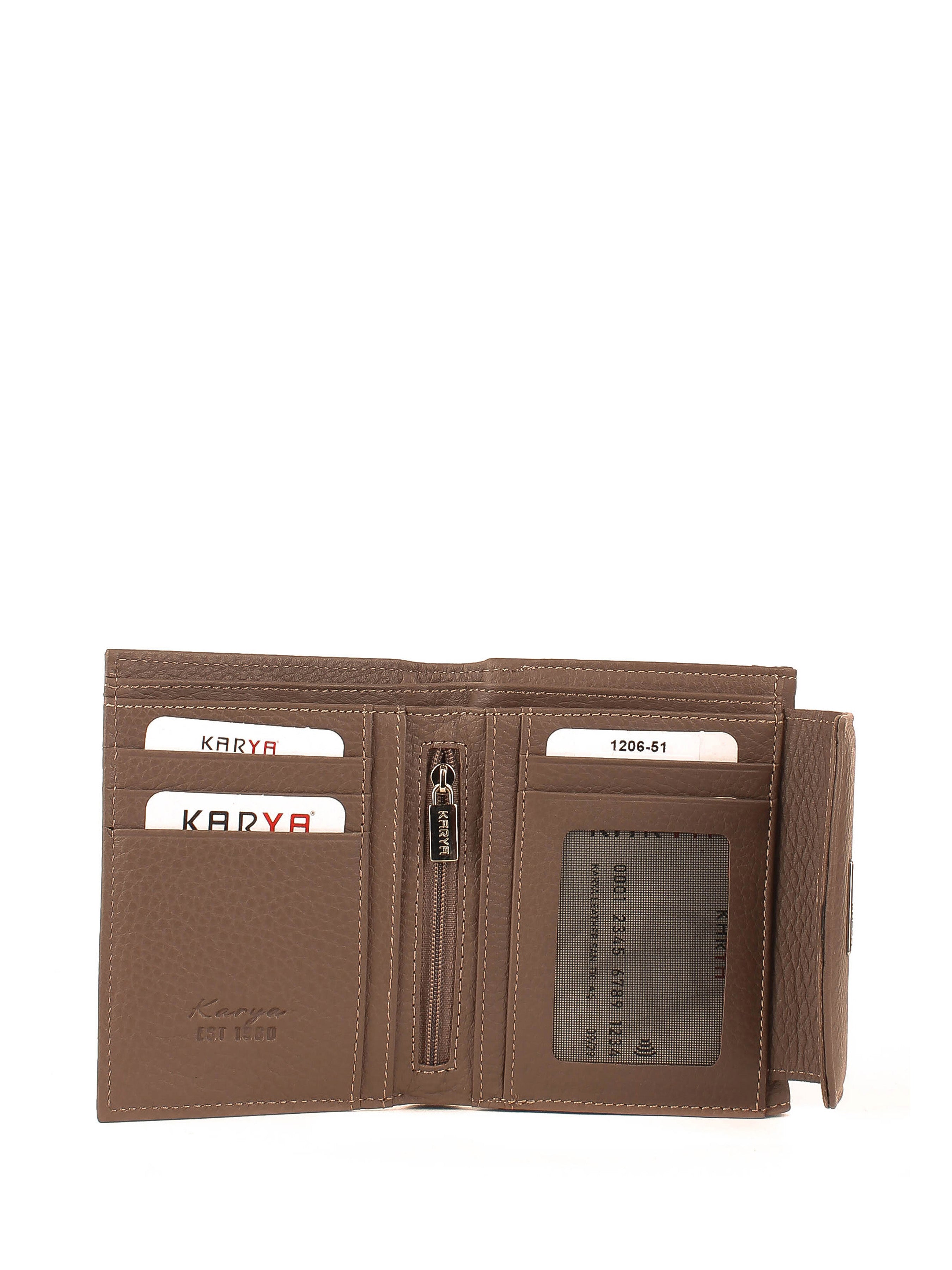 Cartera de piel italiana Gris 1206-51