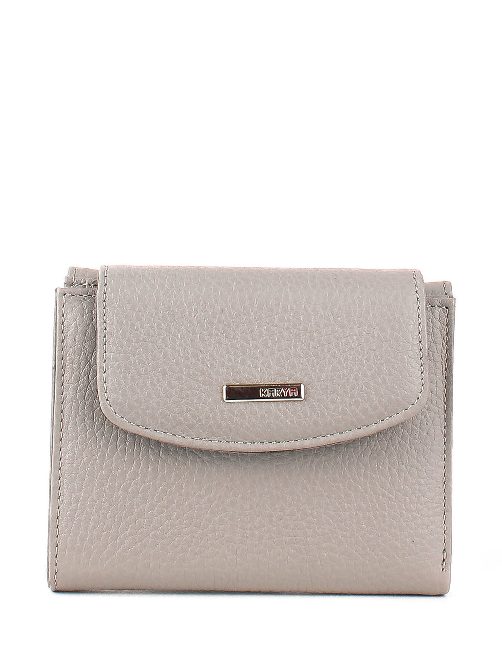 Cartera de piel italiana Gris 1206-098