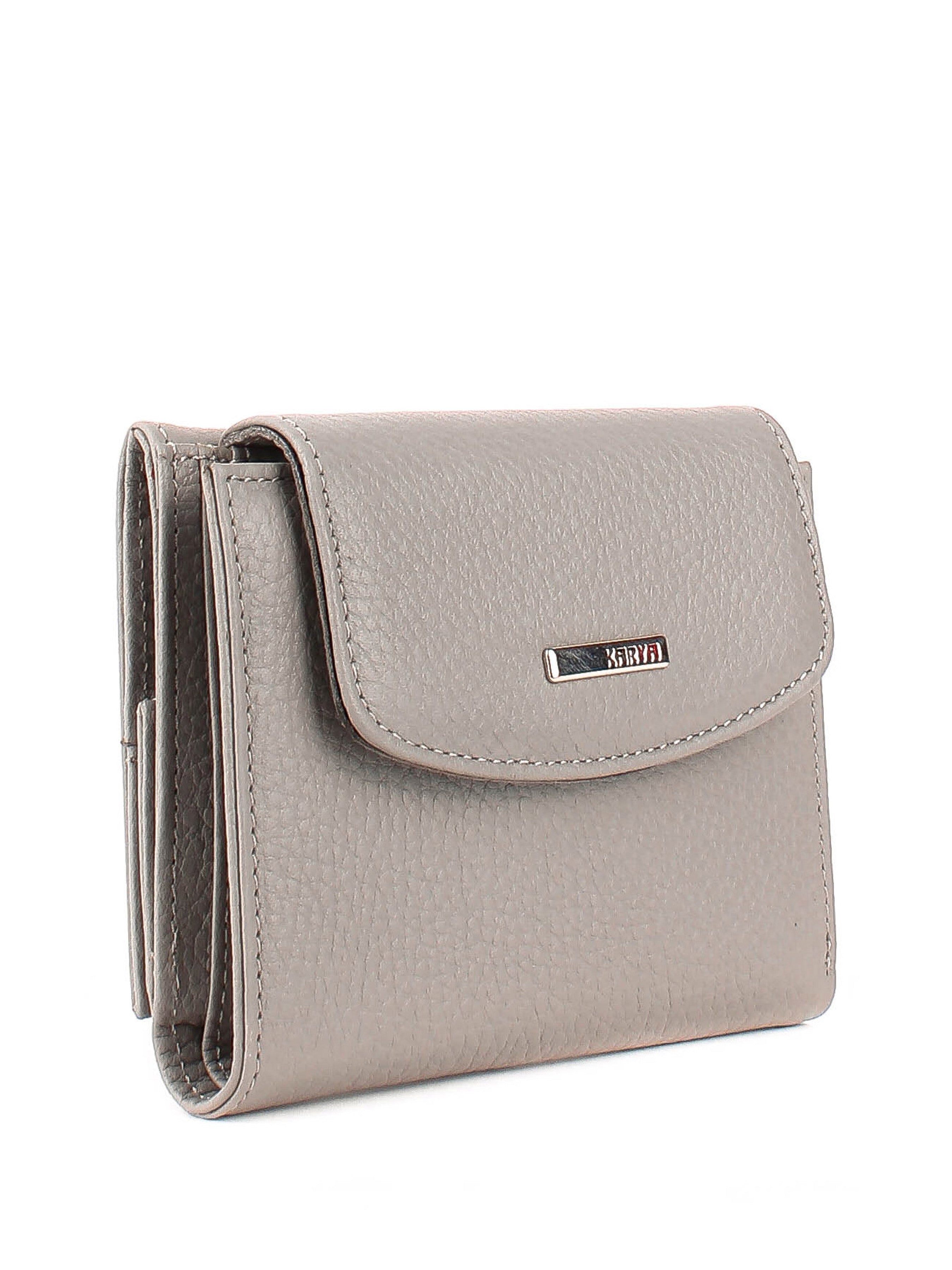 Cartera de piel italiana Gris 1206-098
