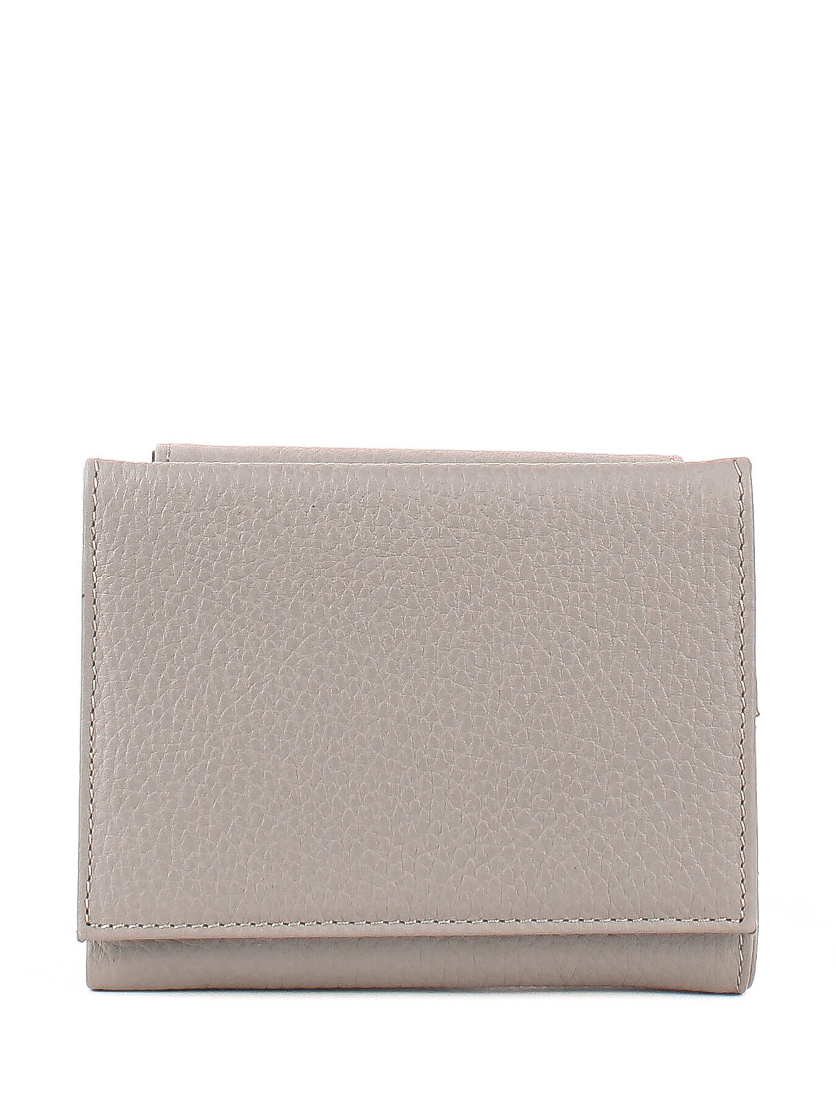 Cartera de piel italiana Gris 1206-098