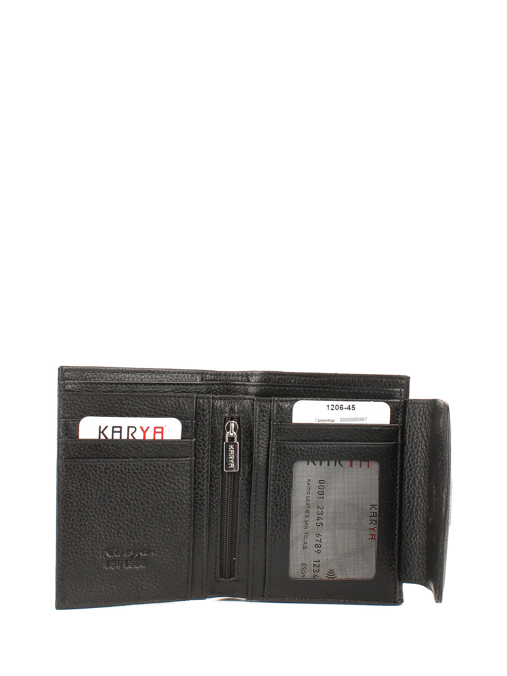 Cartera de piel italiana Negro 1206-45