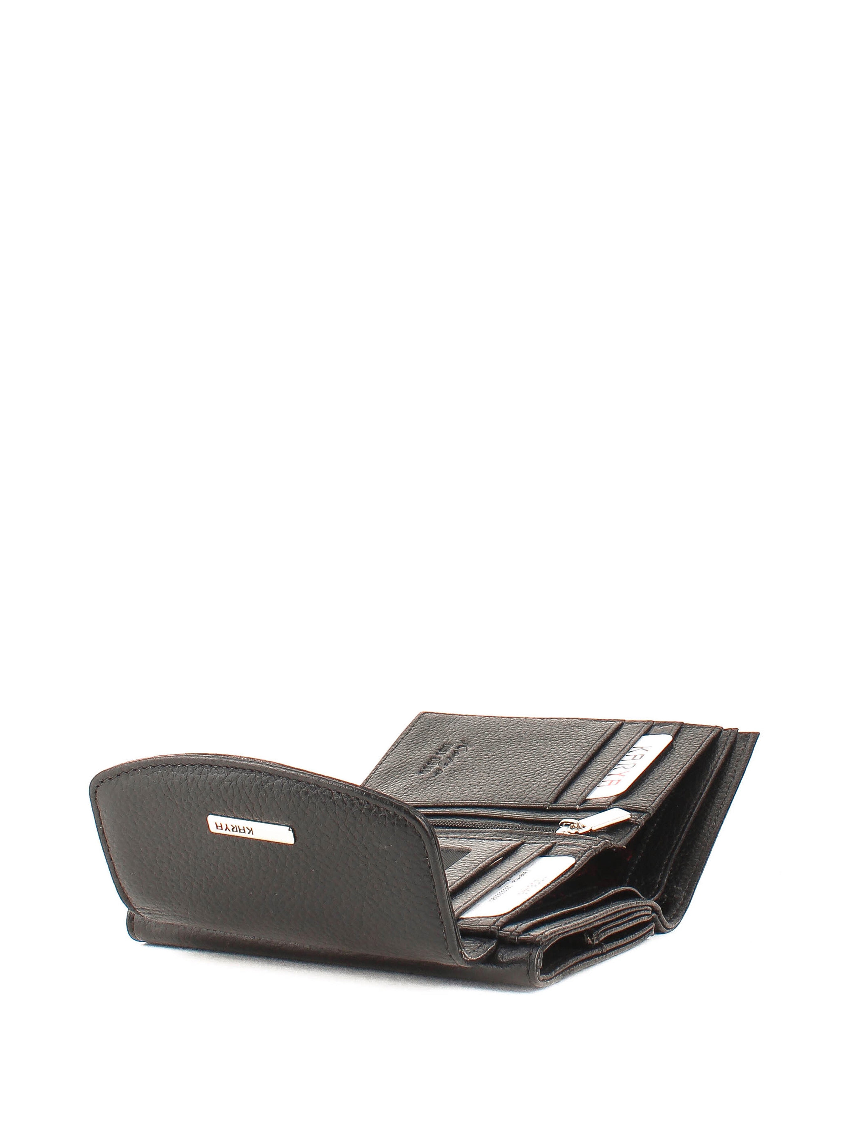 Cartera de piel italiana Negro 1206-45