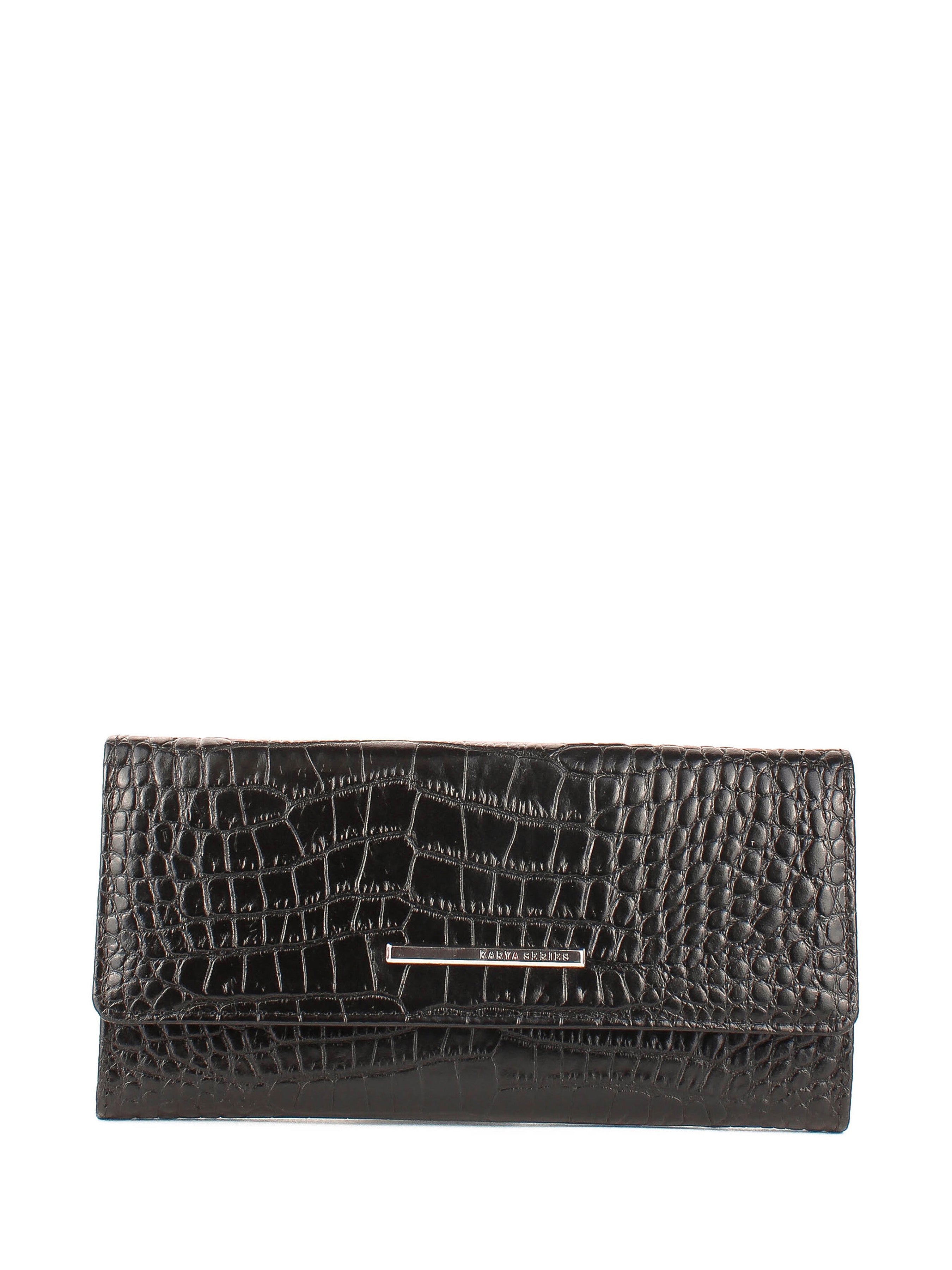 Cartera de piel italiana Negro 1191-53