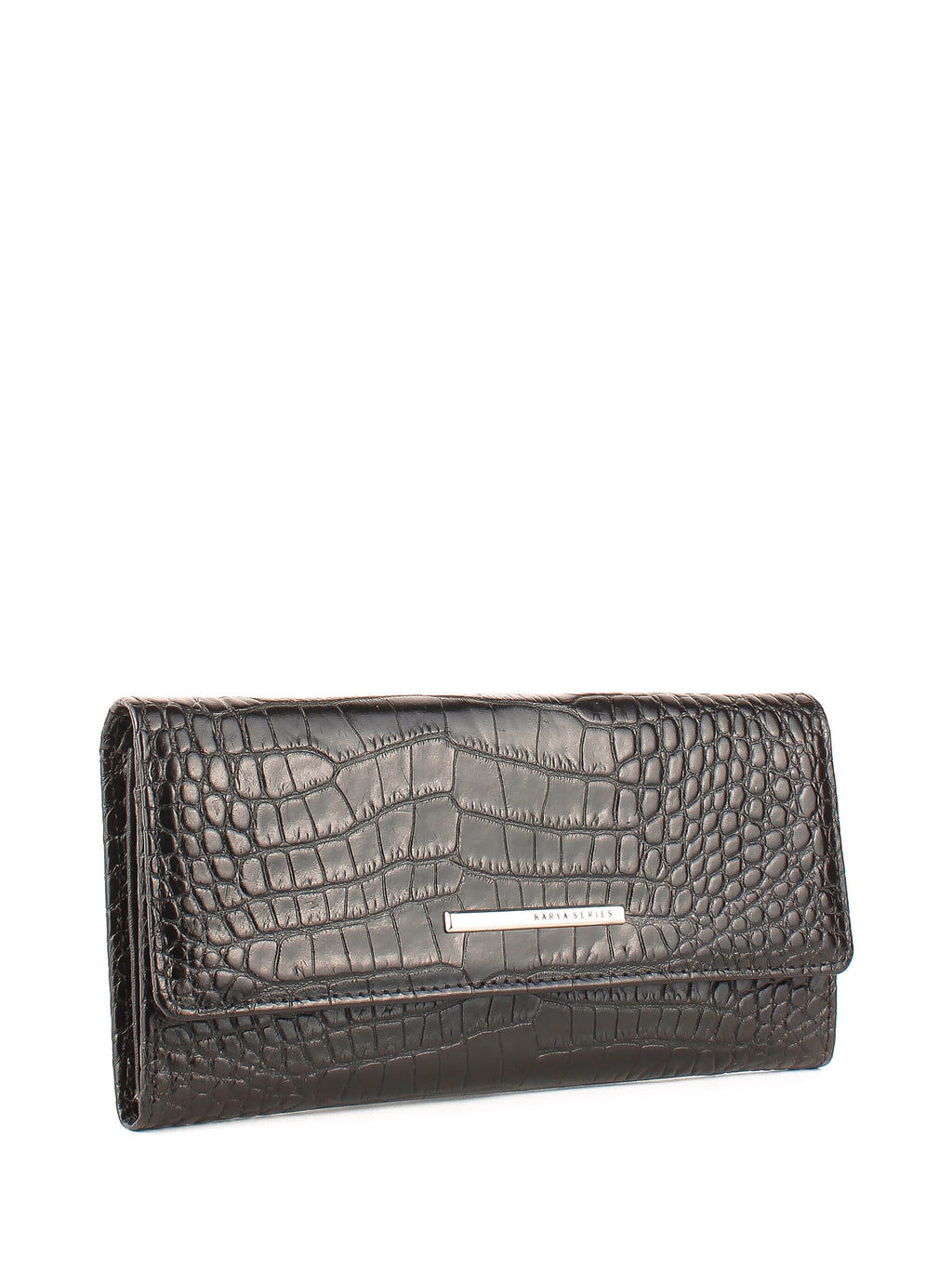 Cartera de piel italiana Negro 1191-53