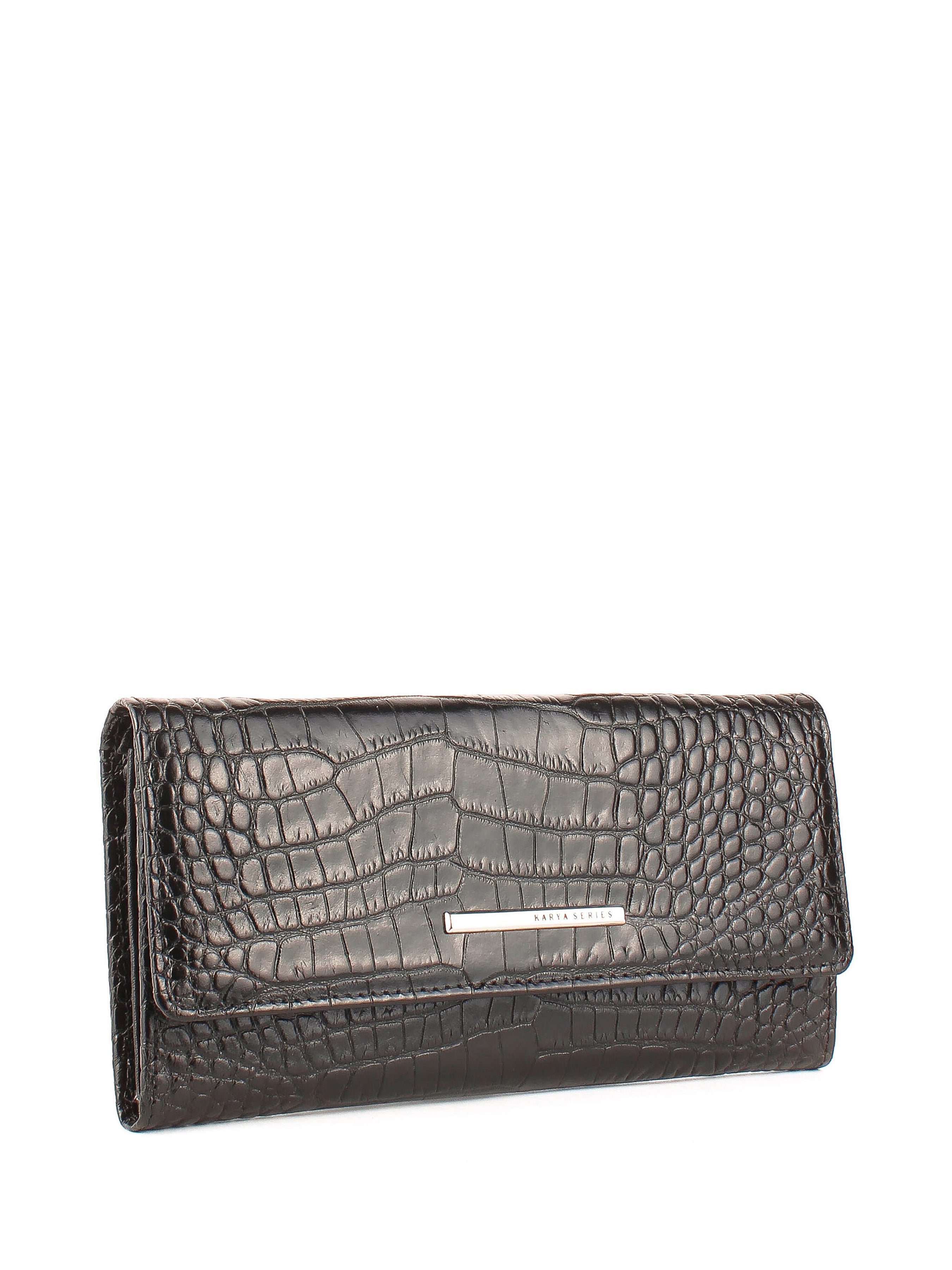 Cartera de piel italiana Negro 1191-53