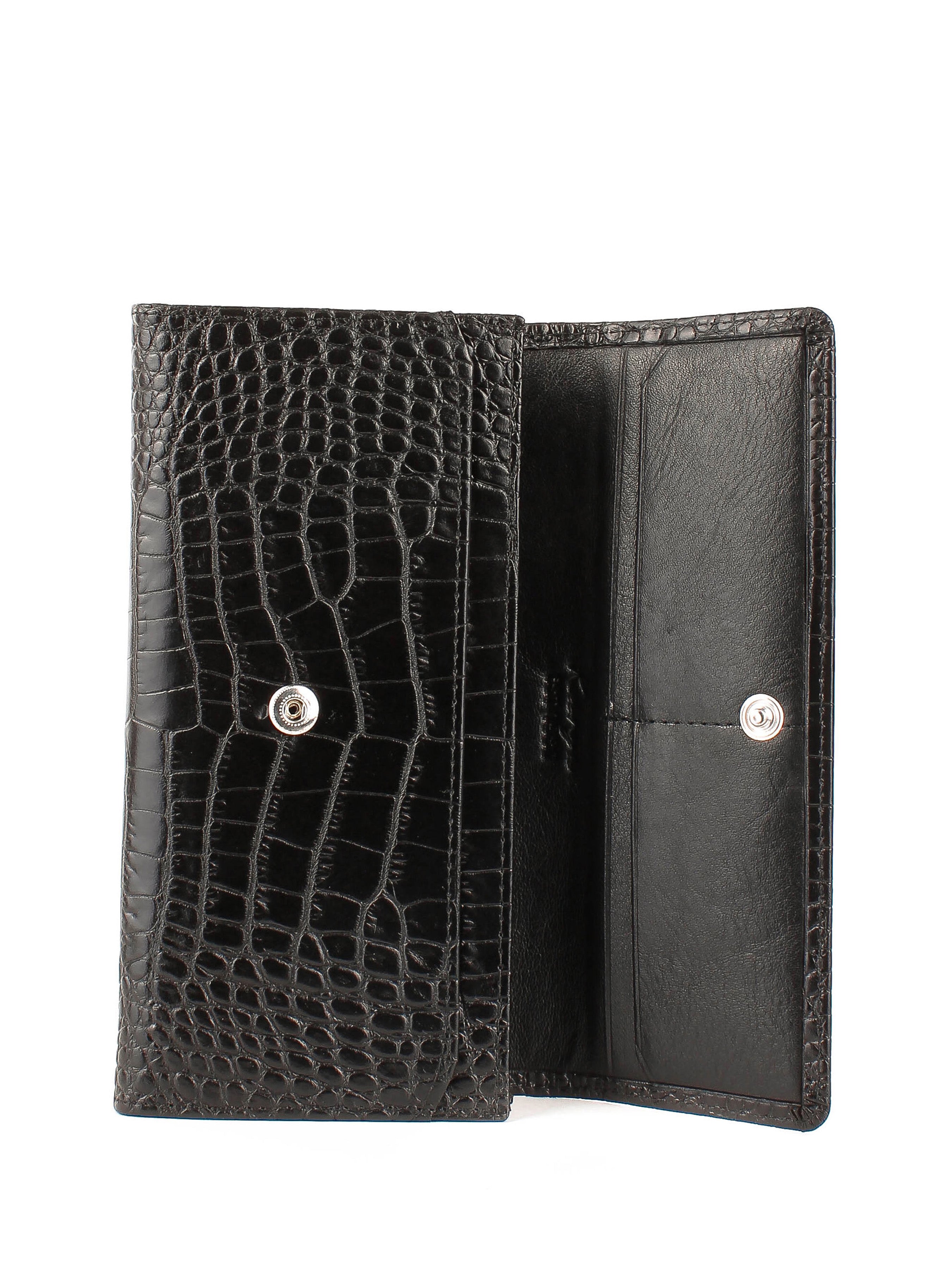 Cartera de piel italiana Negro 1191-53