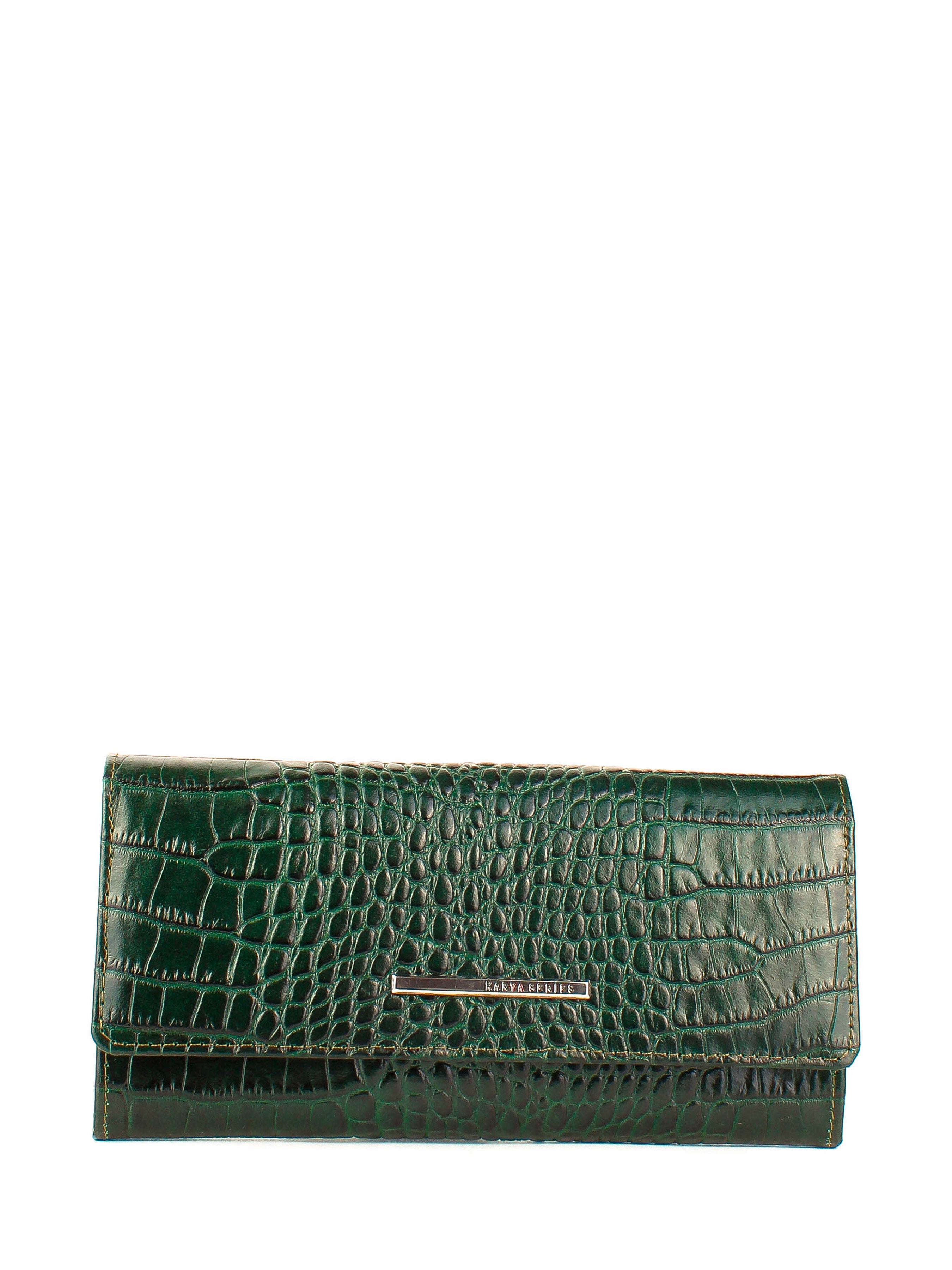 Cartera de piel italiana Verde 1191-017