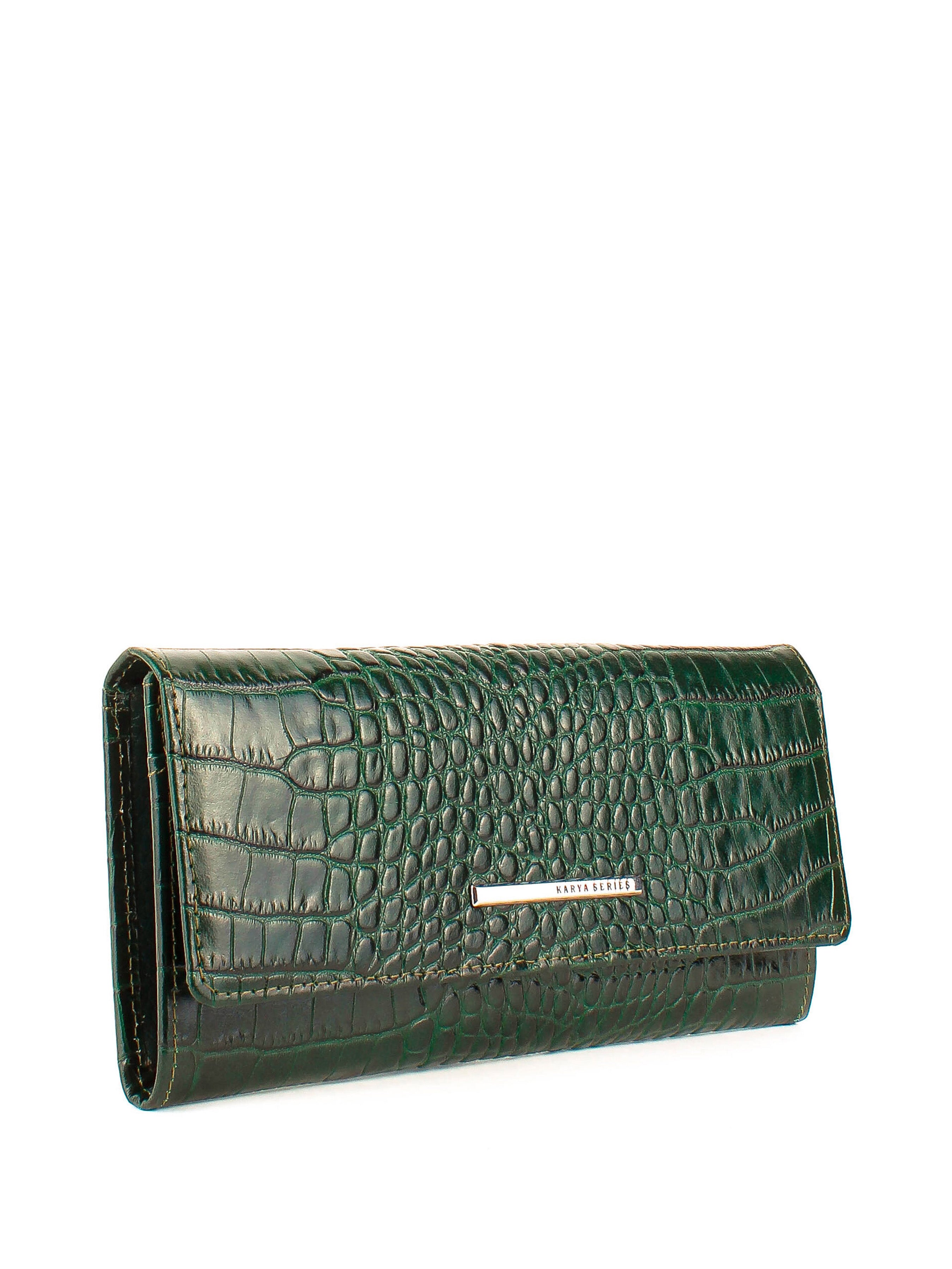 Cartera de piel italiana Verde 1191-017