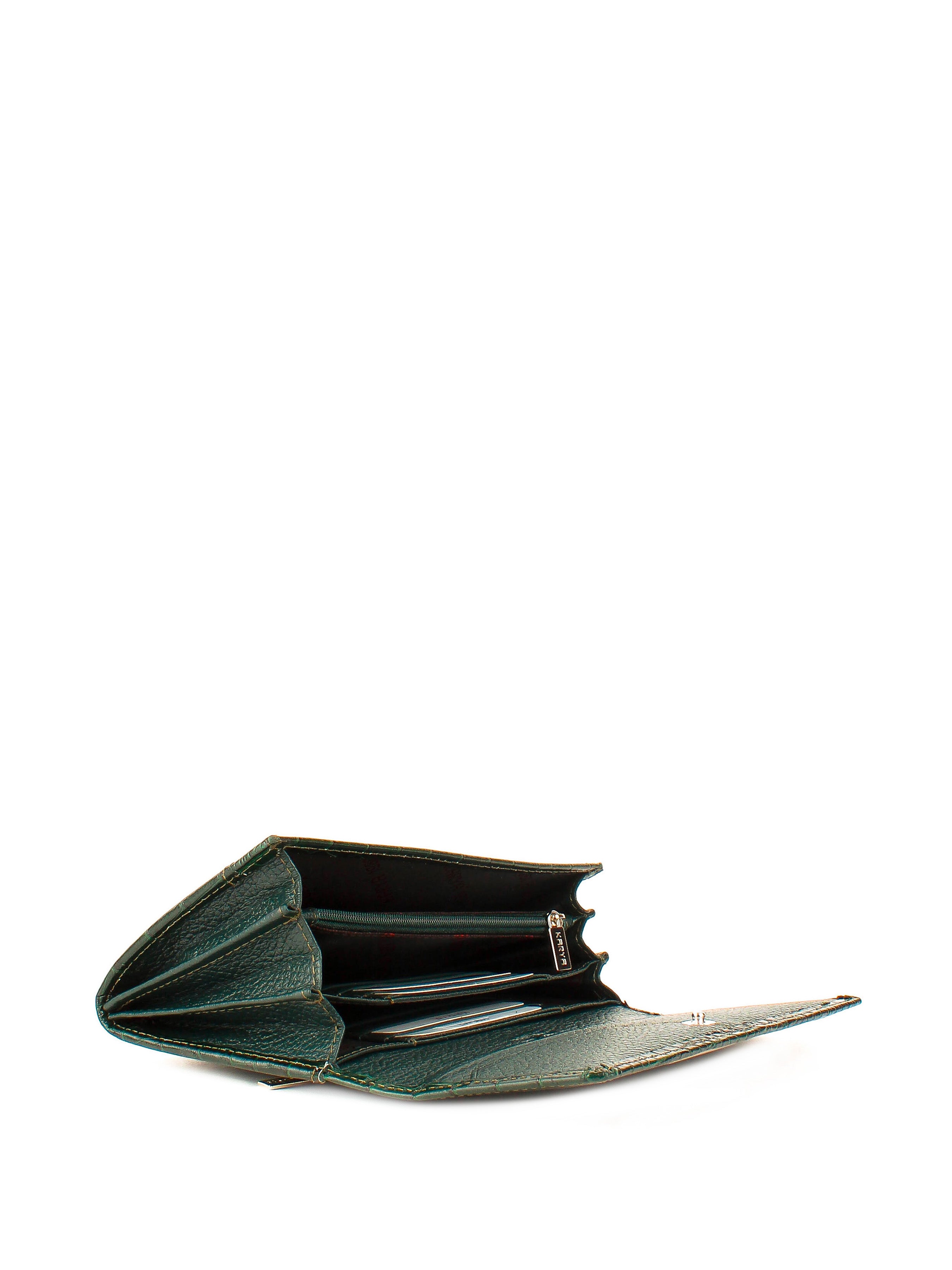 Cartera de piel italiana Verde 1191-017