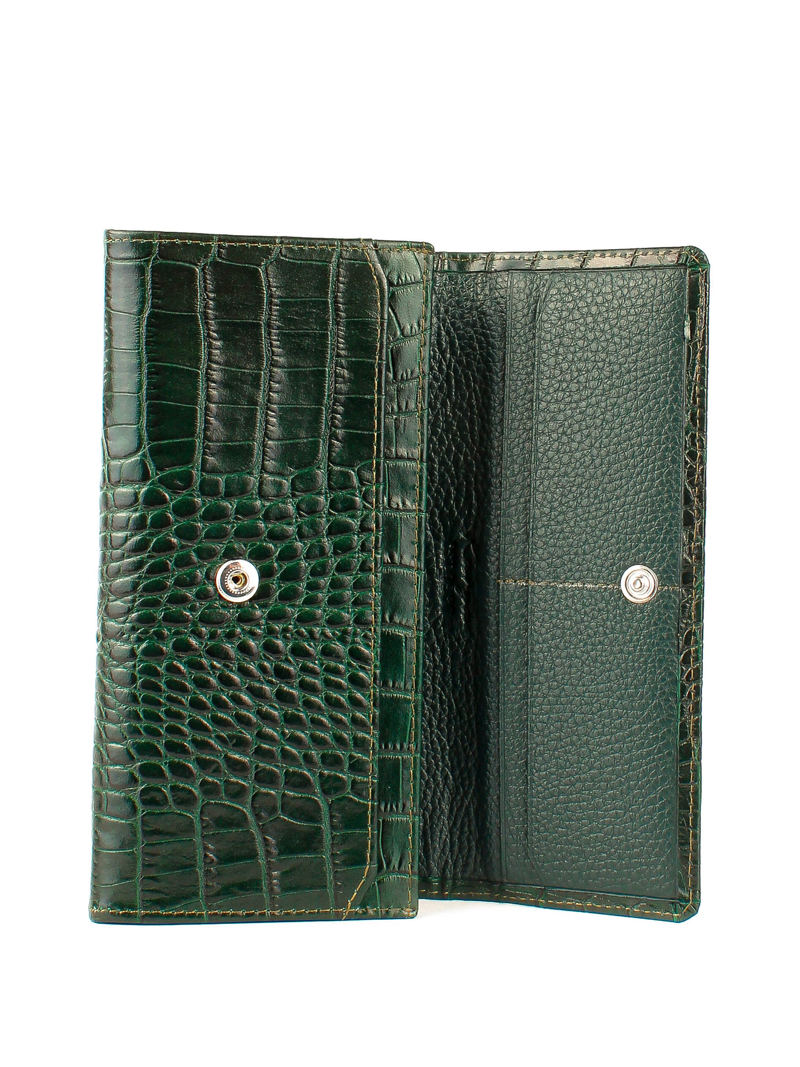 Cartera de piel italiana Verde 1191-017