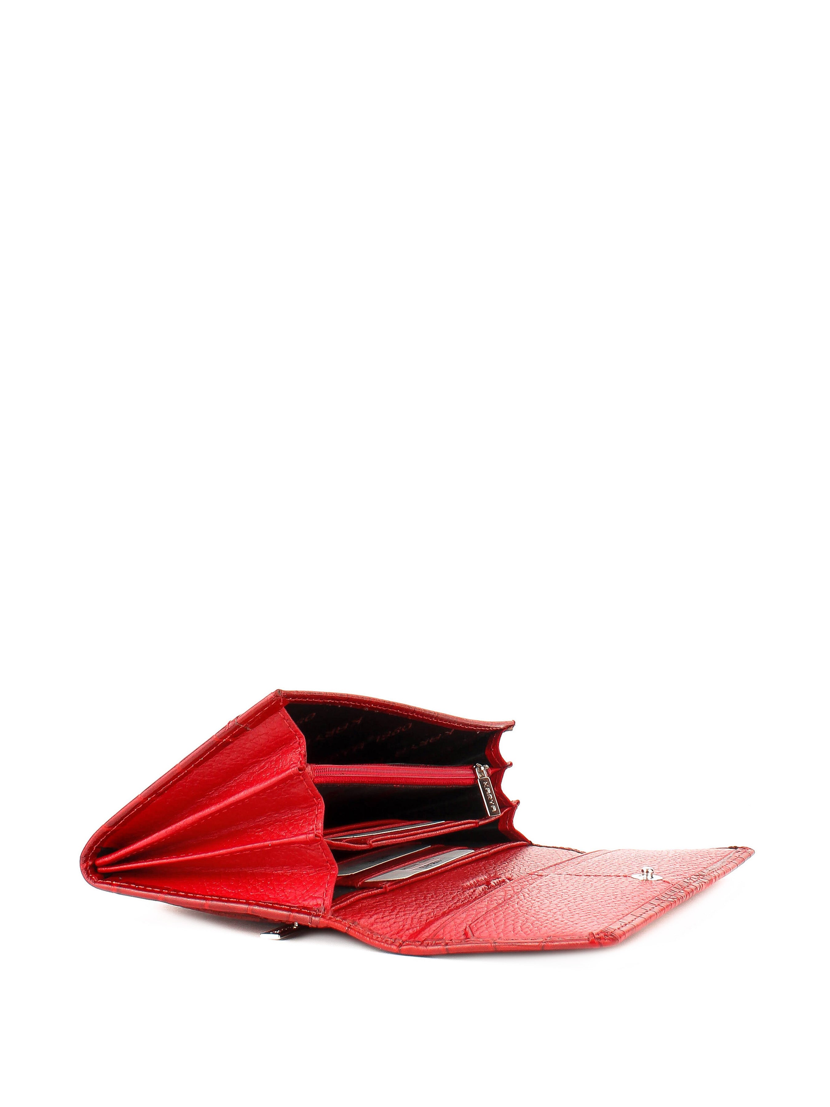 Cartera de piel italiana Rojo 1191-018