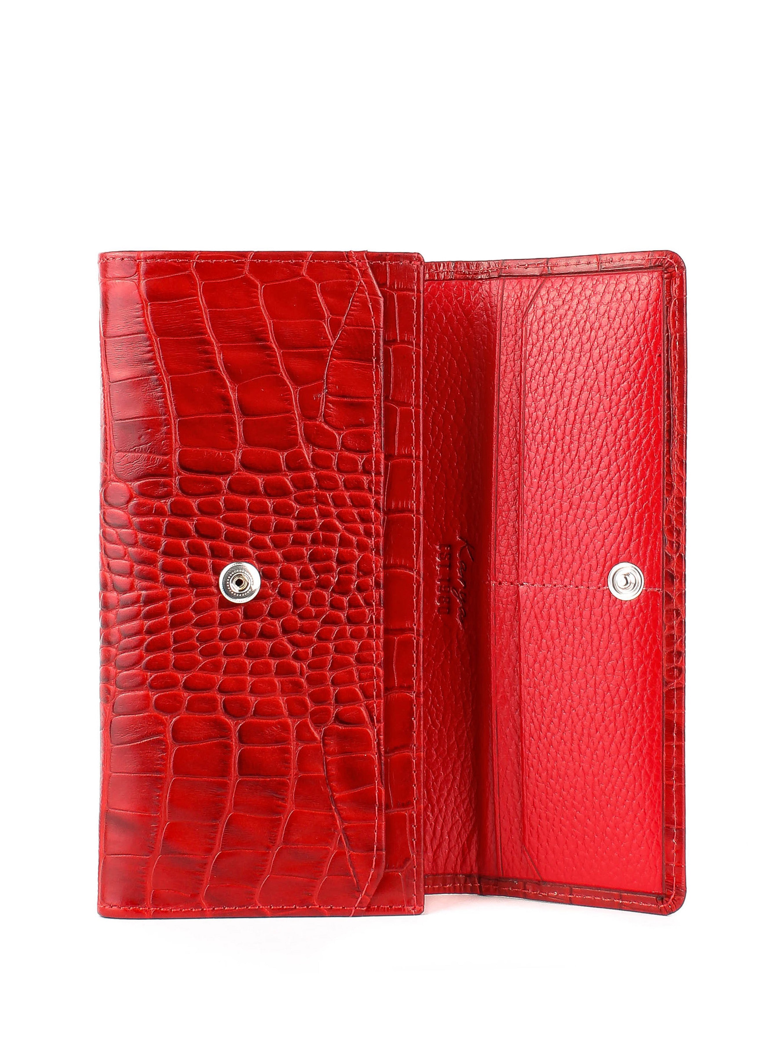 Cartera de piel italiana Rojo 1191-018