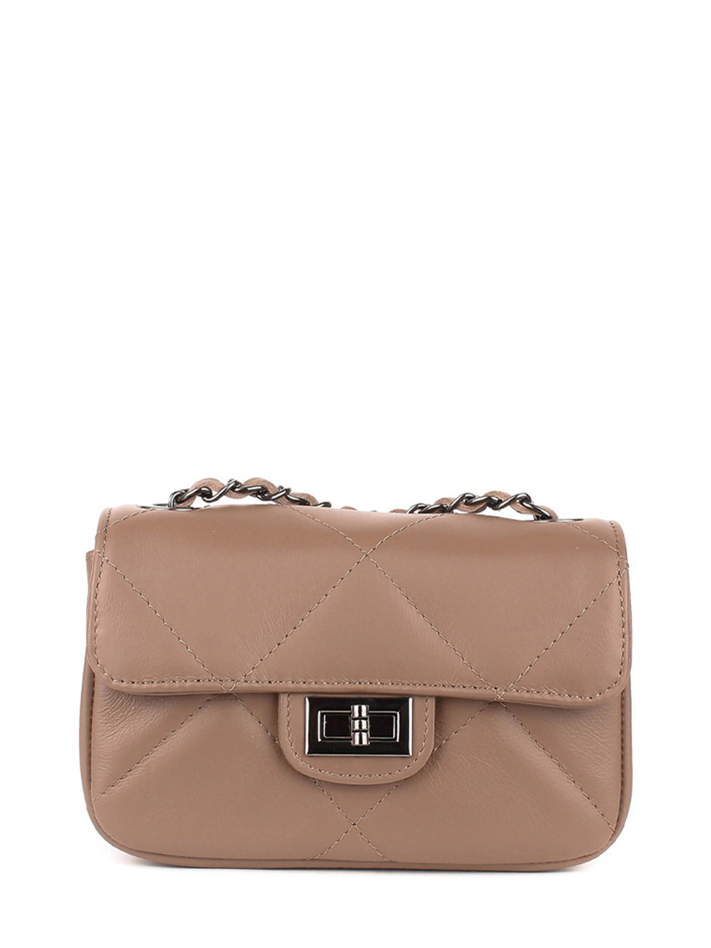 Bandolera de piel italiana Gris, Marrón 1293-104-37