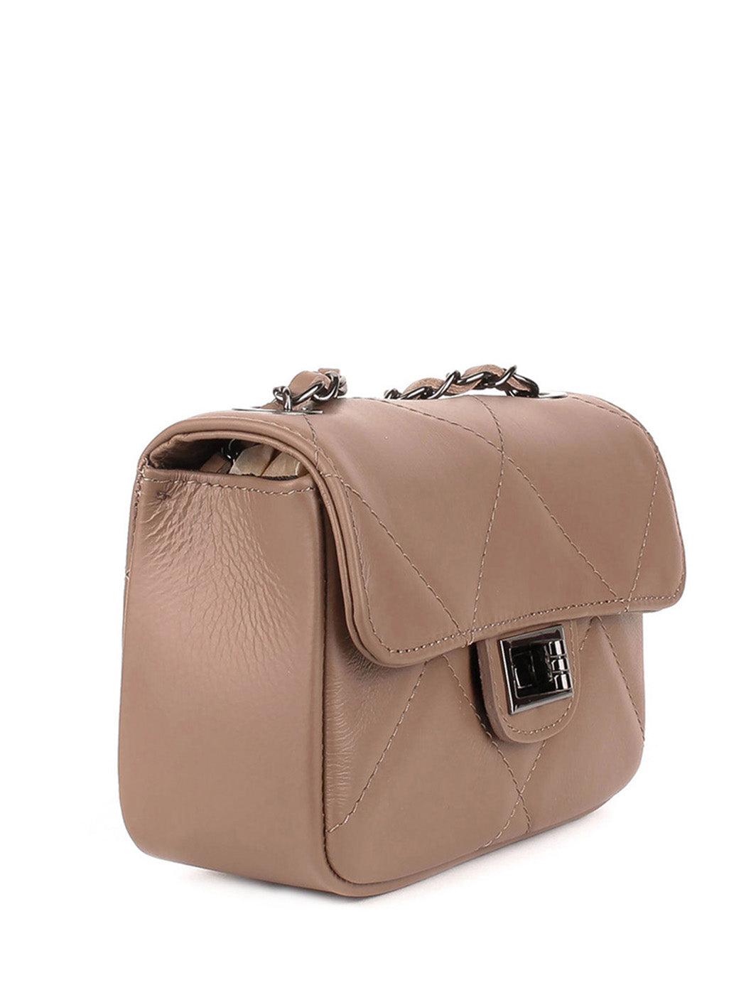 Bandolera de piel italiana Gris, Marrón 1293-104-37