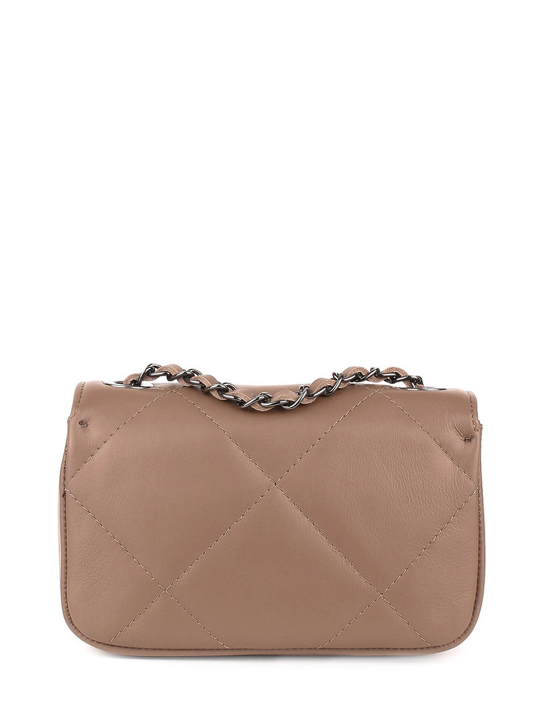 Bandolera de piel italiana Gris, Marrón 1293-104-37