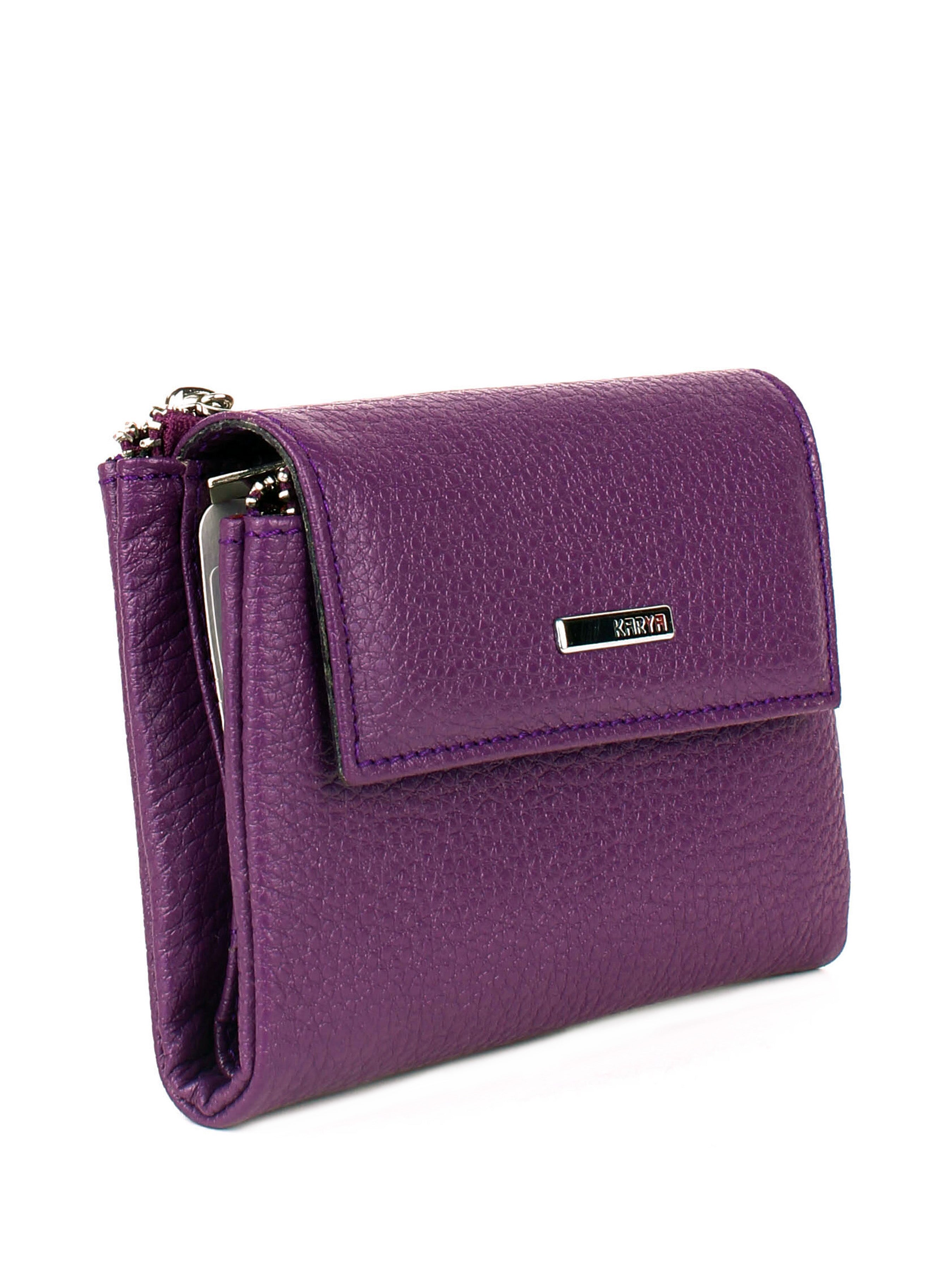 Cartera de piel italiana Morado 1205-242