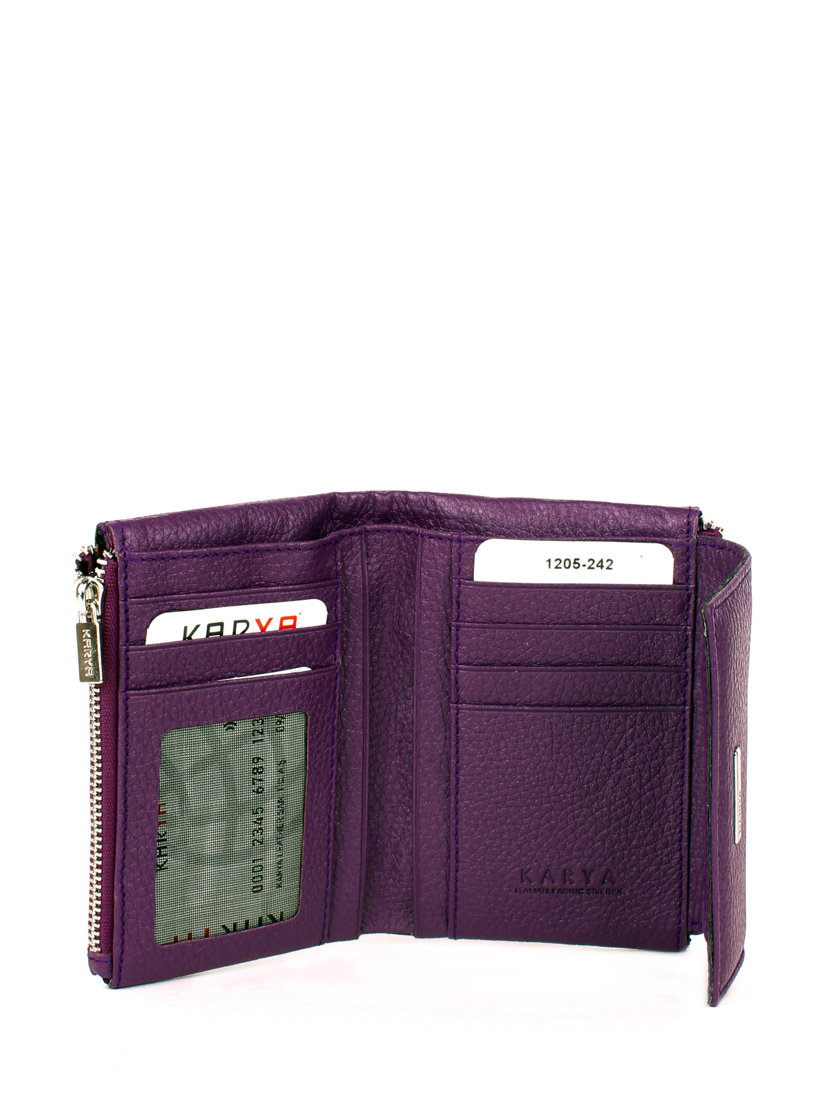 Cartera de piel italiana Morado 1205-242