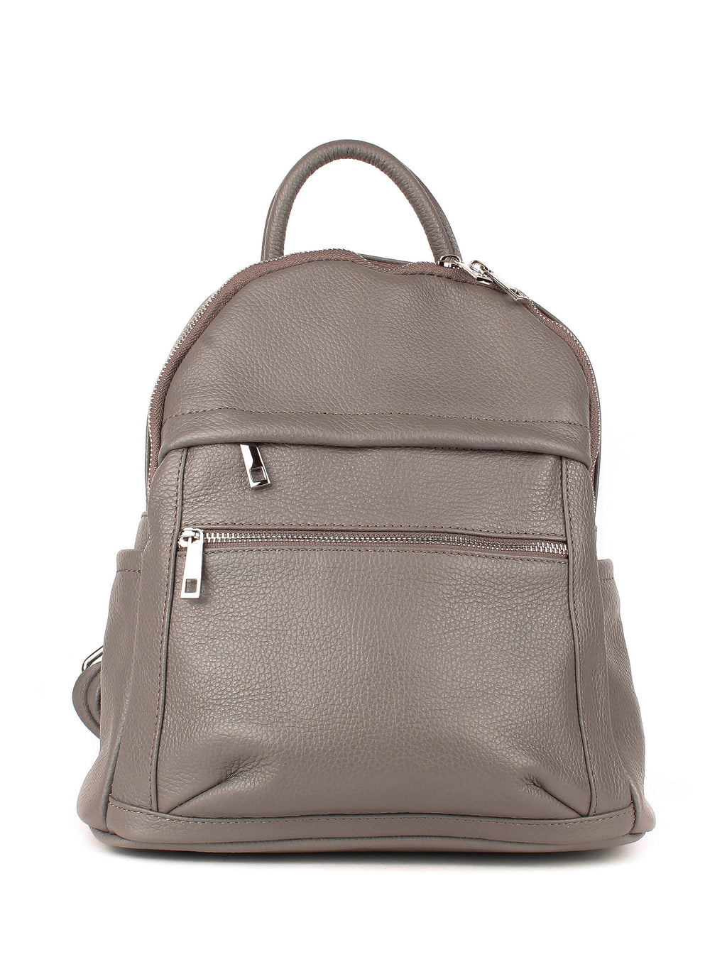Mochila de piel italiana Gris, Beige 1299-98-32