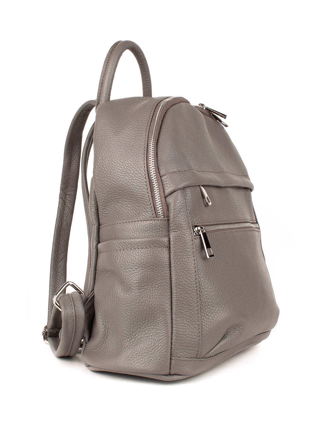 Mochila de piel italiana Gris, Beige 1299-98-32