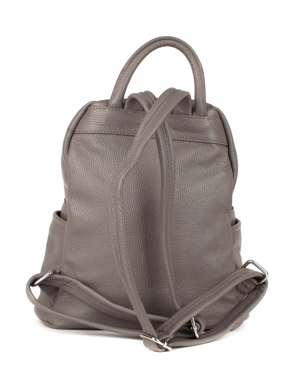 Mochila de piel italiana Gris, Beige 1299-98-32