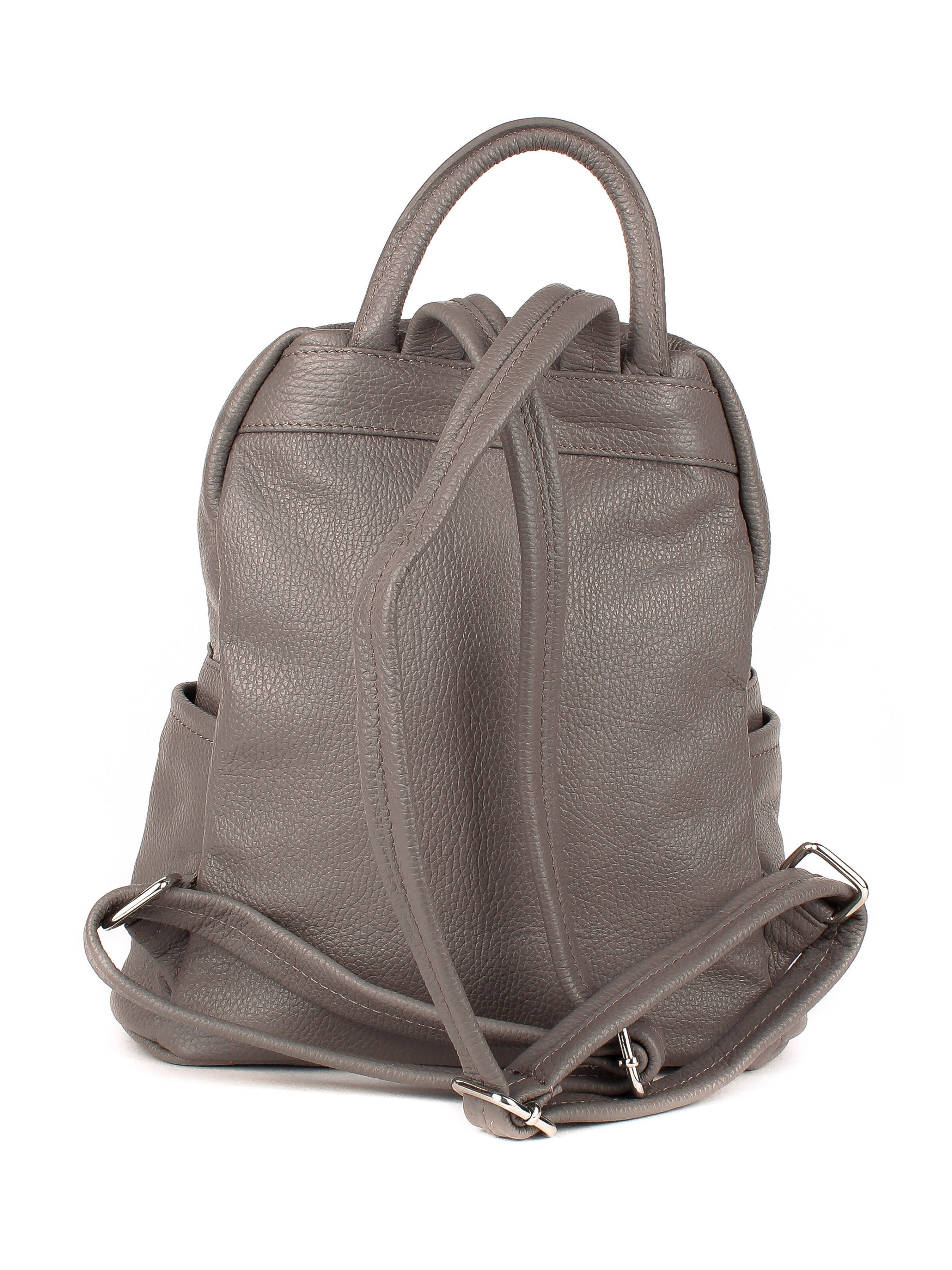 Mochila de piel italiana Gris, Beige 1299-98-32