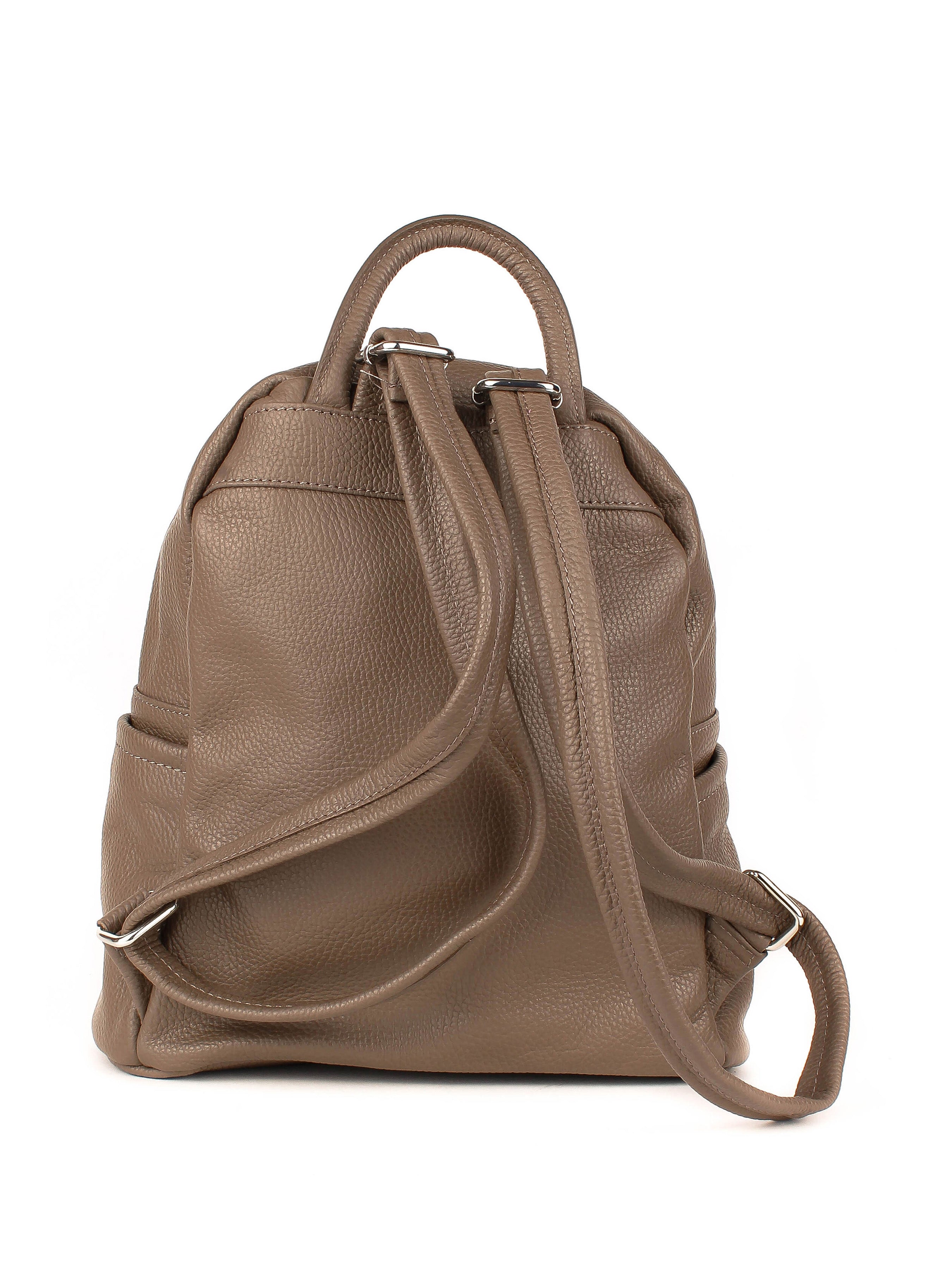 Mochila de piel italiana Gris, Marrón 1299-104-32