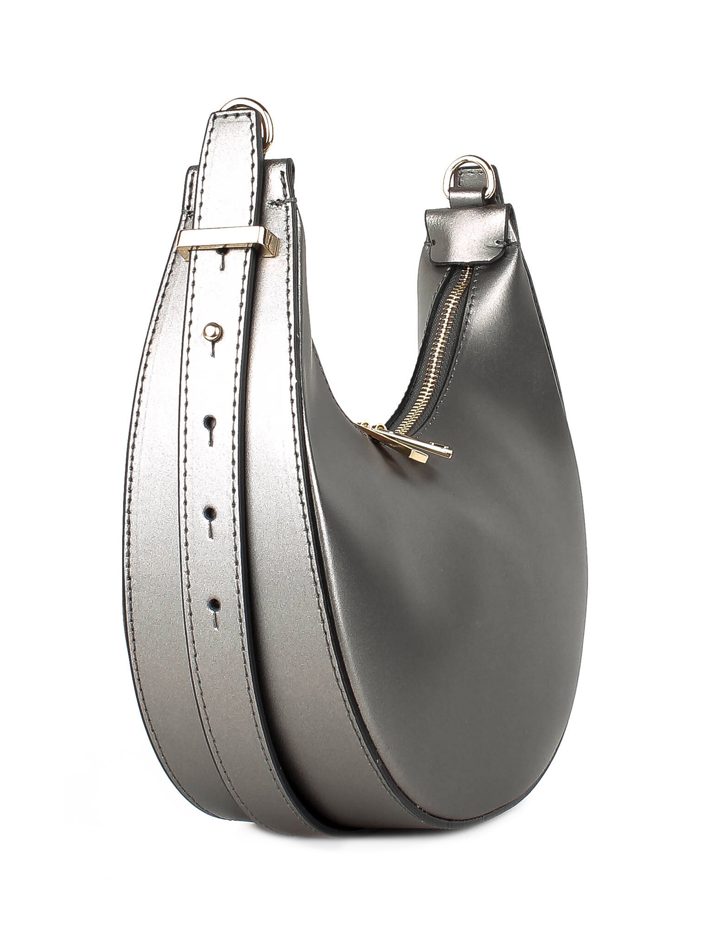 Bolso de hombro de piel italiana Metálico 3350-02-31