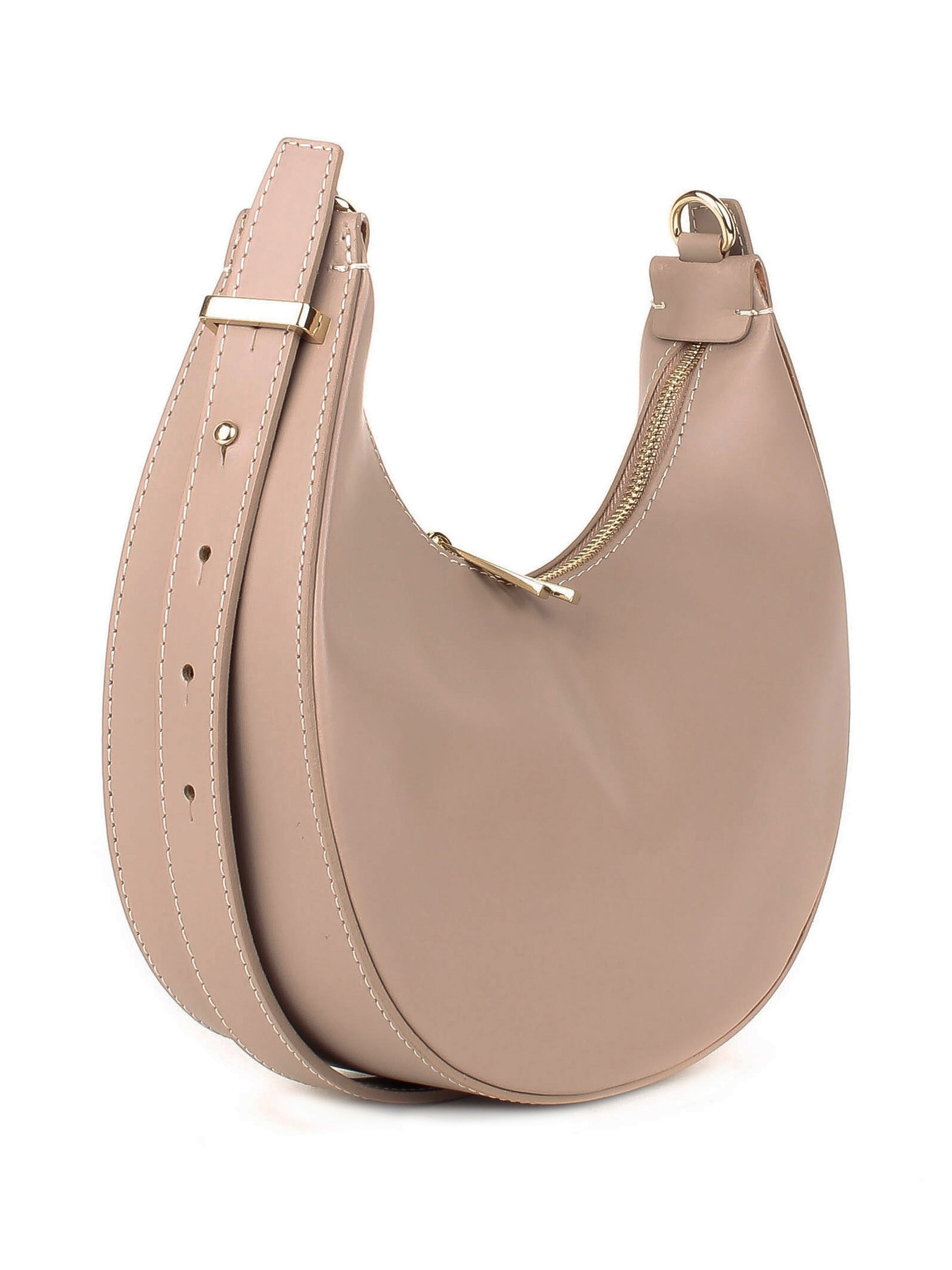 Bolso de hombro de piel italiana Gris 3350-52-31