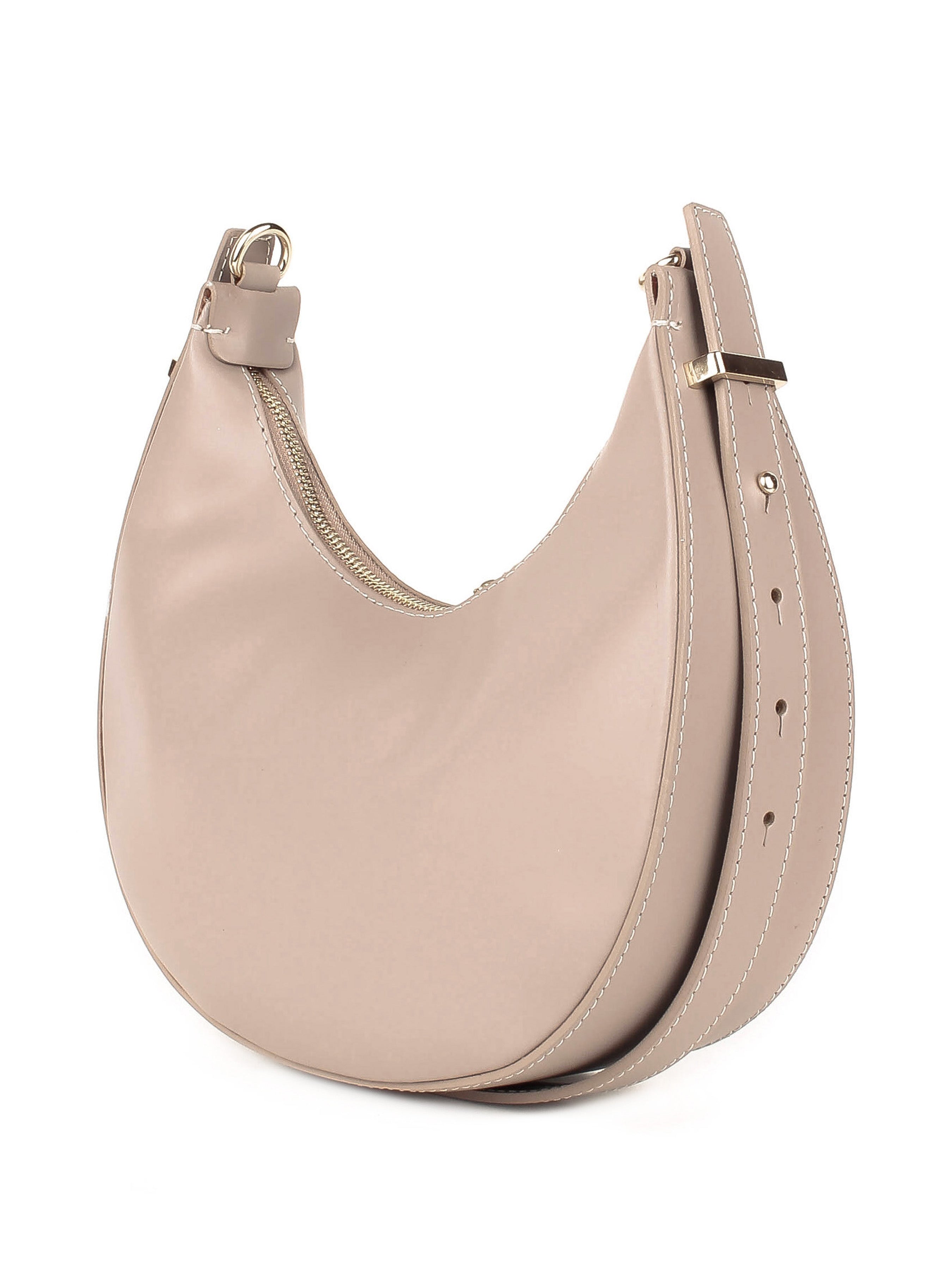 Bolso de hombro de piel italiana Gris 3350-52-31