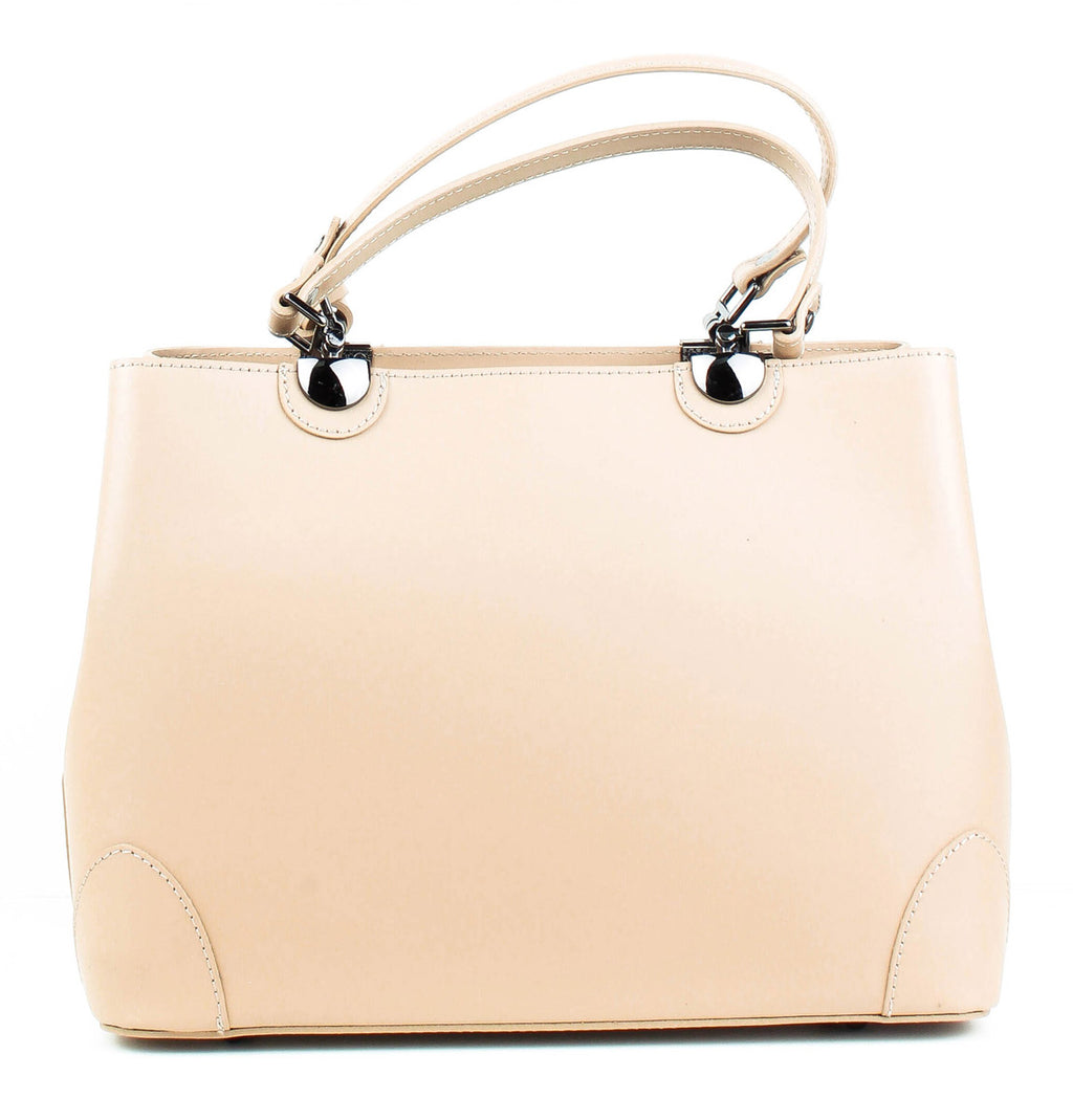 Bolso Tote de piel italiana Fiori Beige