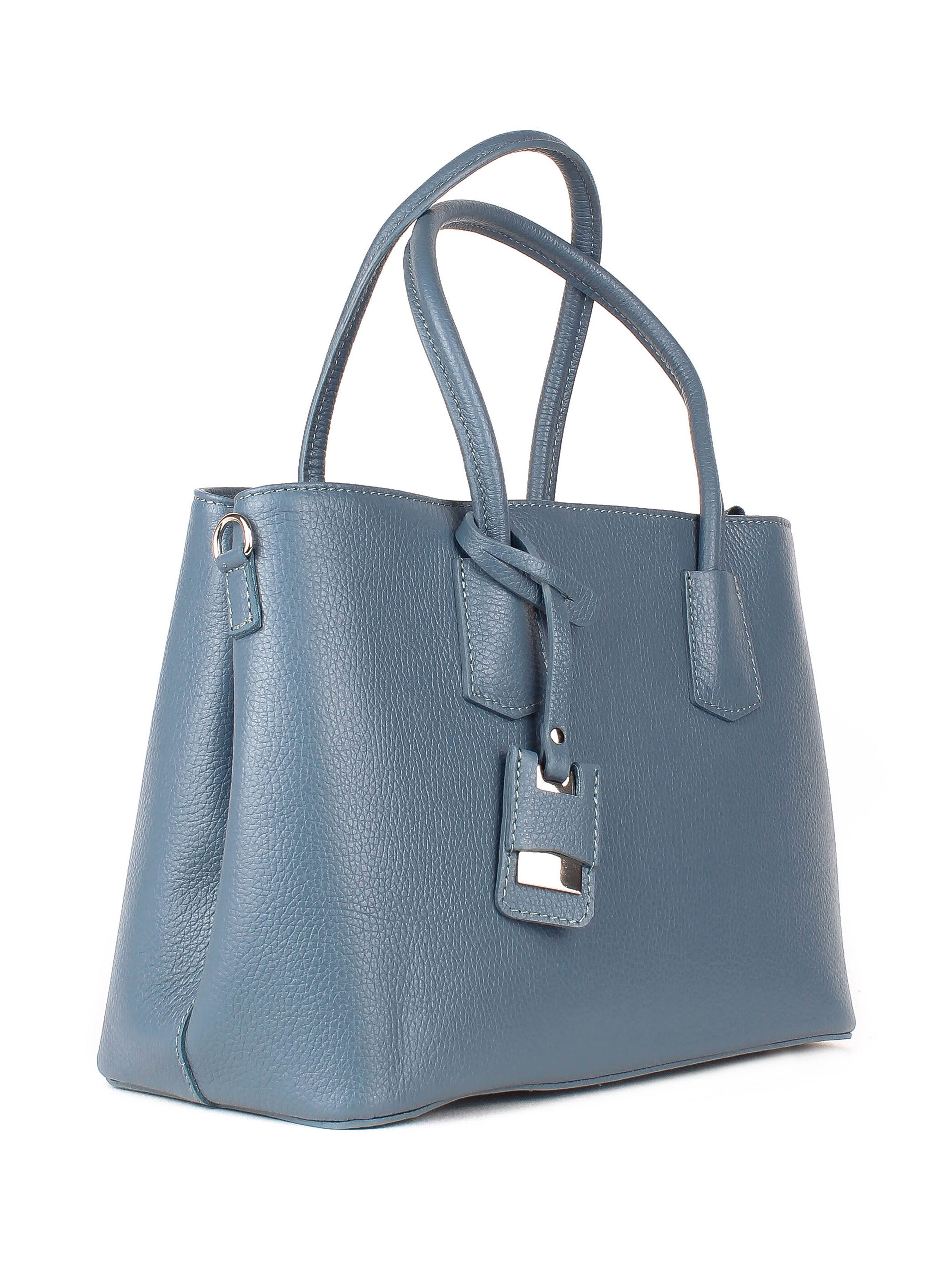 Bolso Tote de piel italiana Azul Oscuro 3443-97-32