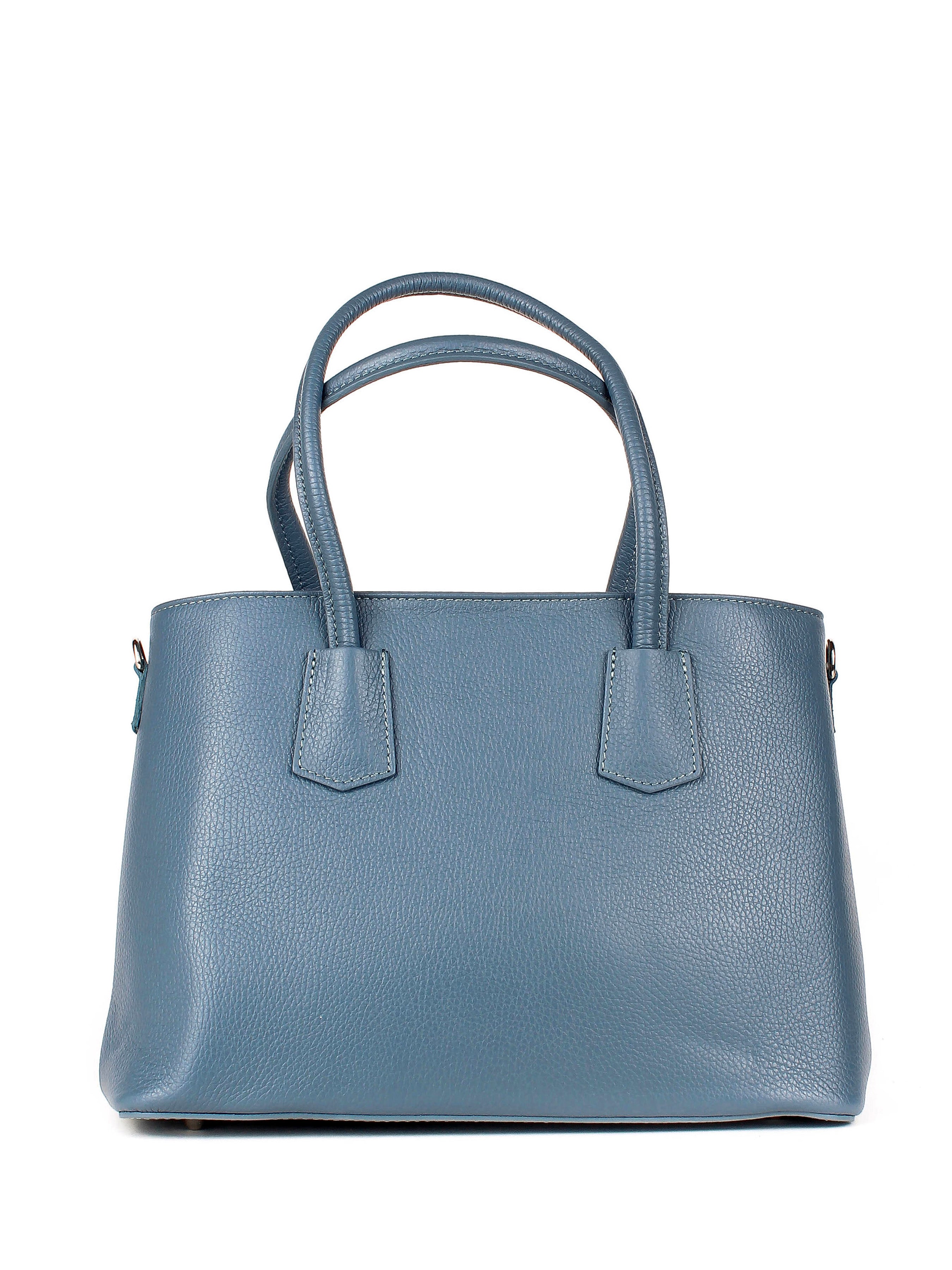 Bolso Tote de piel italiana Azul Oscuro 3443-97-32
