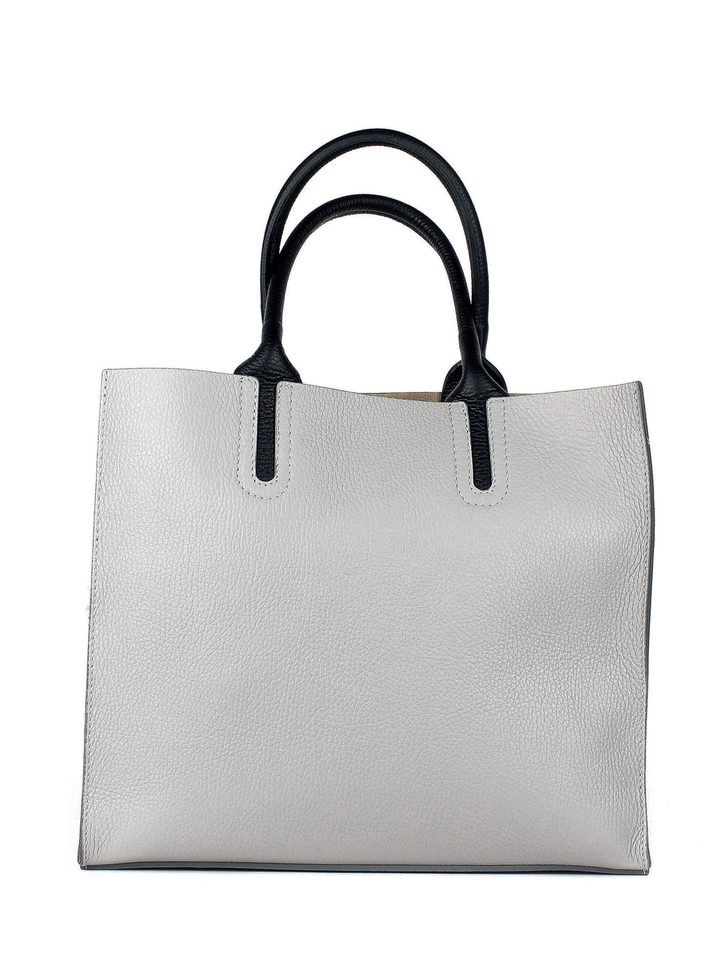 Bolso Tote de piel italiana Gris 2755-18-32