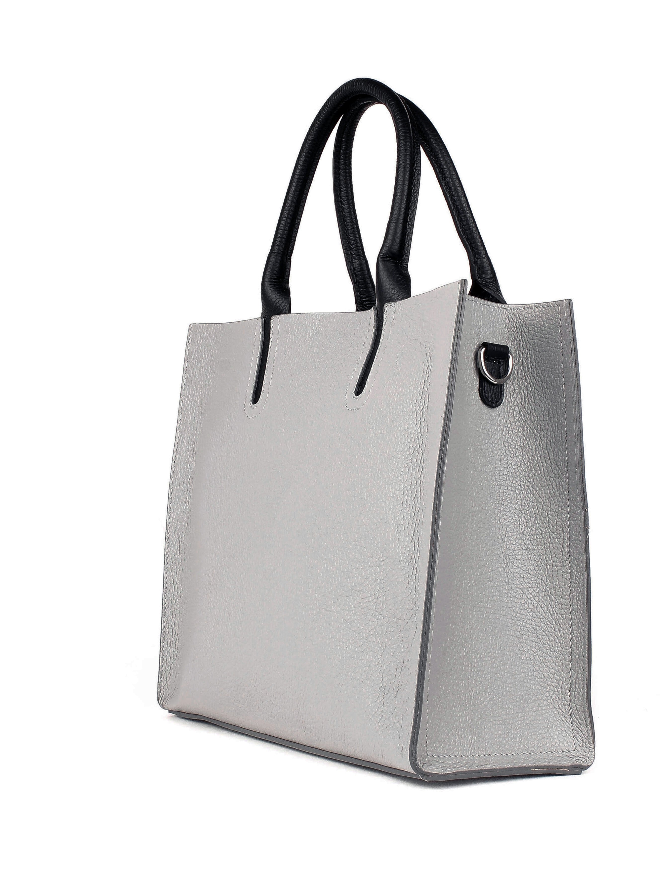 Bolso Tote de piel italiana Gris 2755-18-32