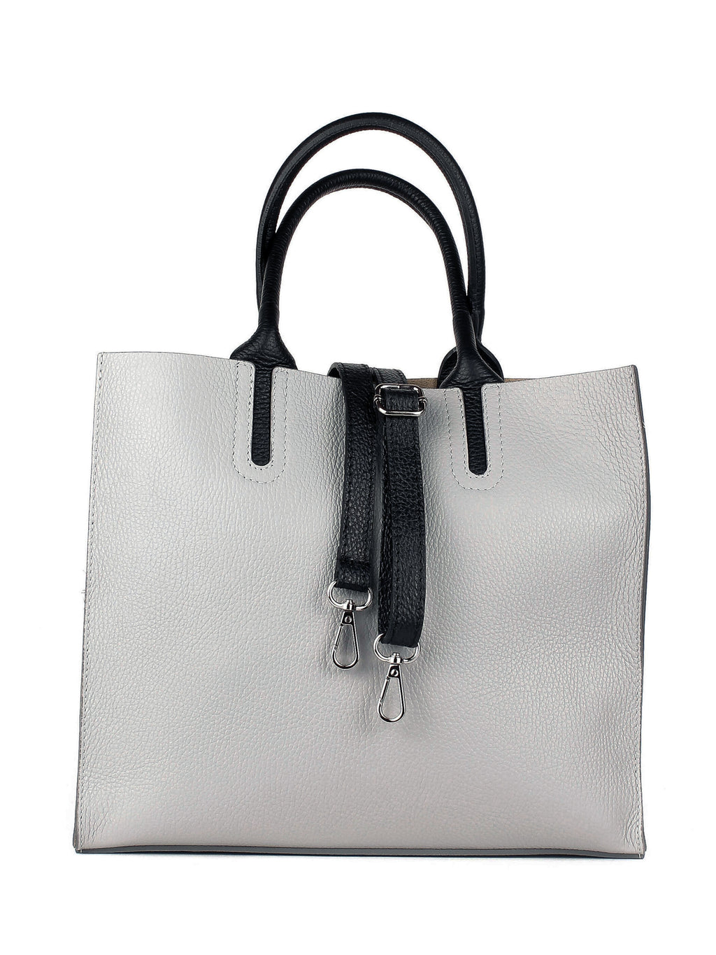 Bolso Tote de piel italiana Gris 2755-18-32