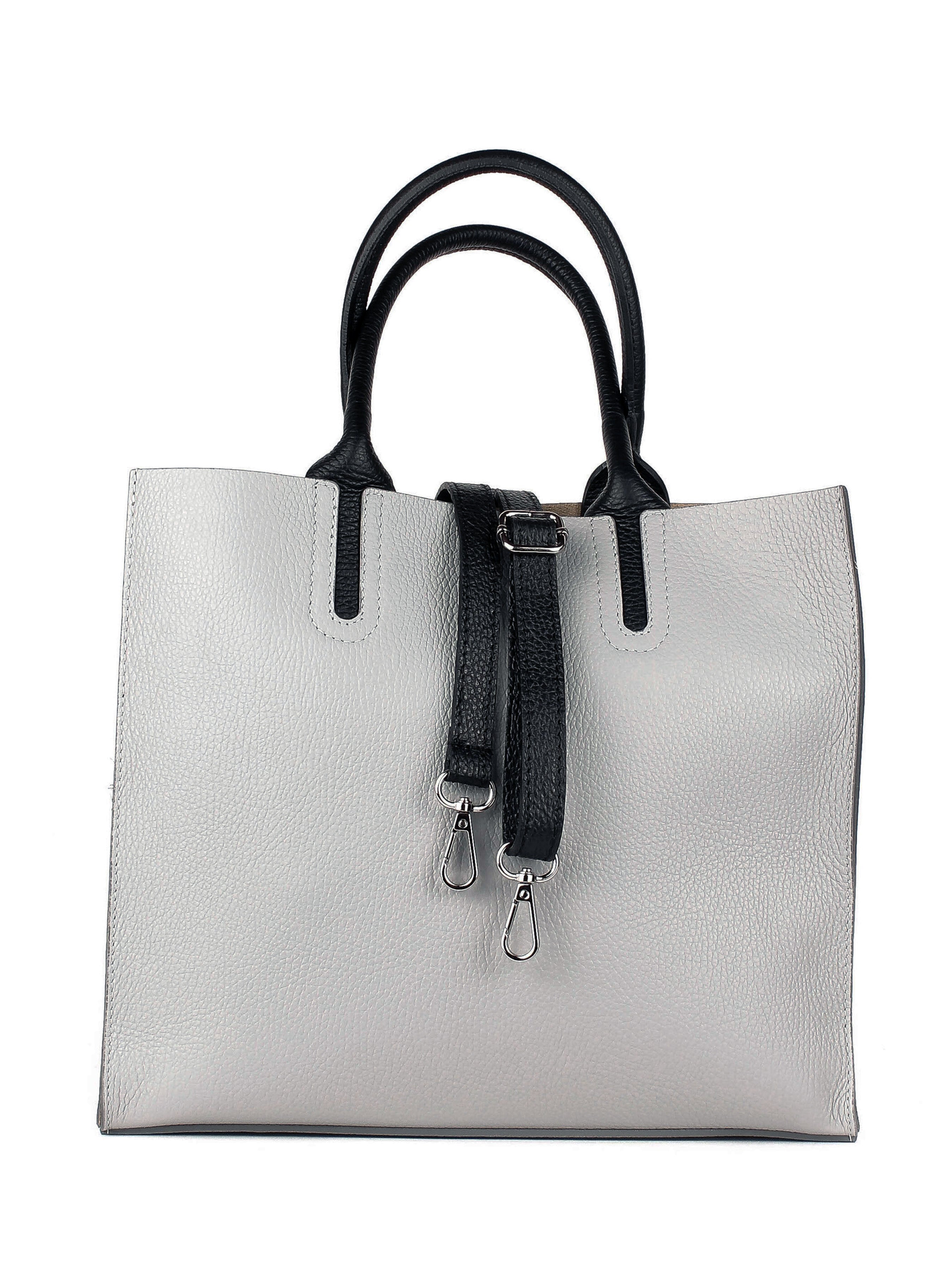 Bolso Tote de piel italiana Gris 2755-18-32